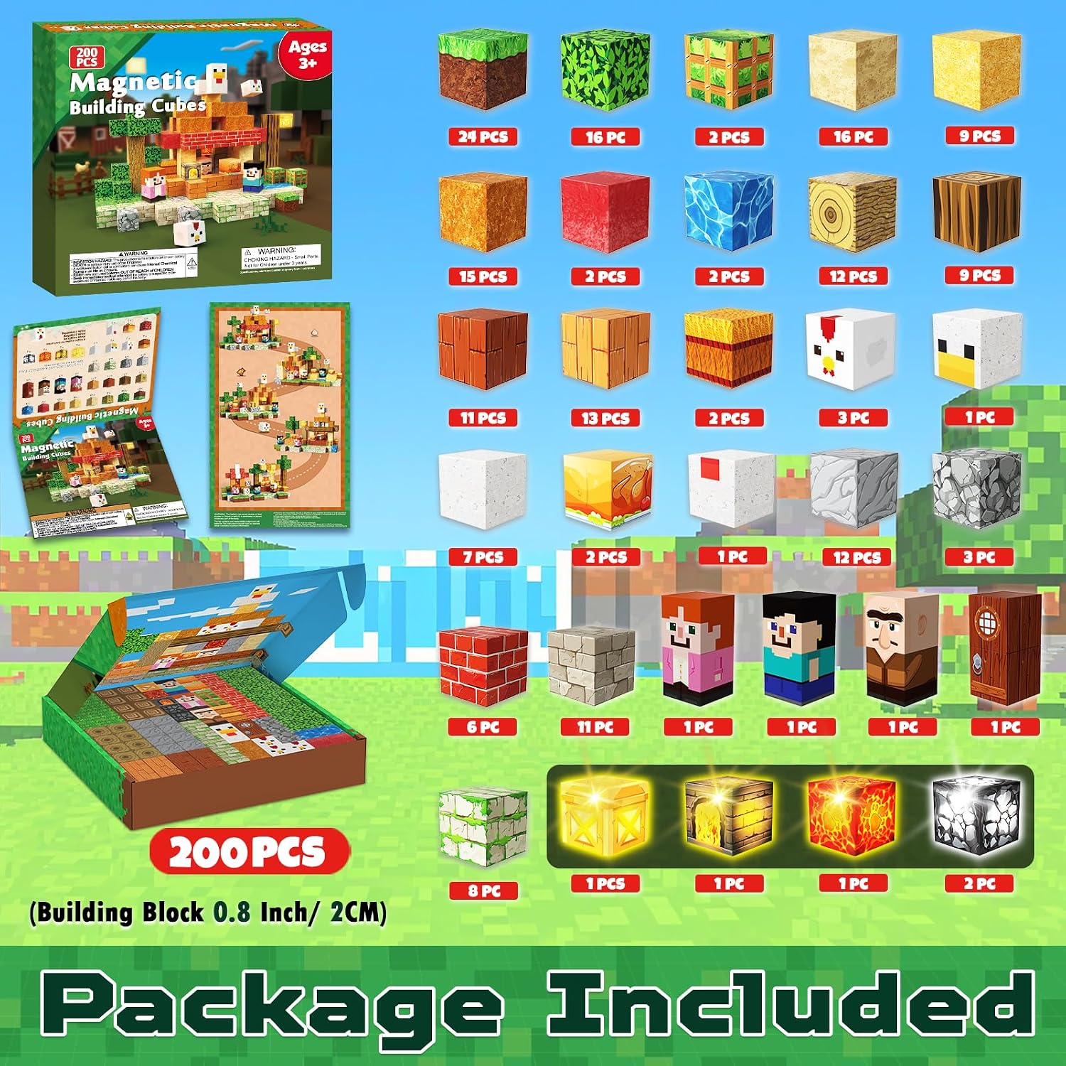 Detalle 2 de ToyUnited Magnetic Blocks 200PCS magnetic building set 🧩