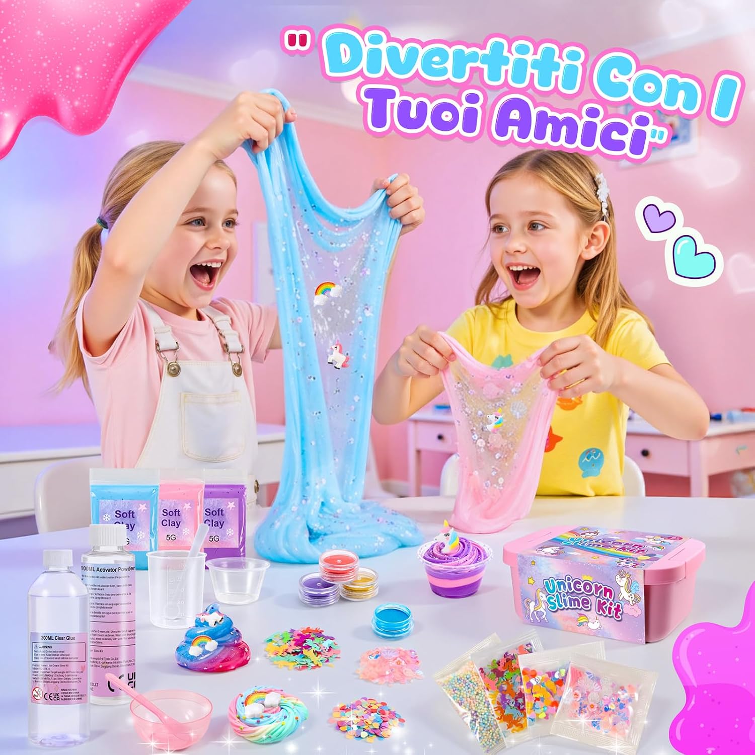 Thumbnail 3 de iKidiki Slime Unicorno Fluffy – Kit slime fai da te con unicorno per bambine 6–12 anni