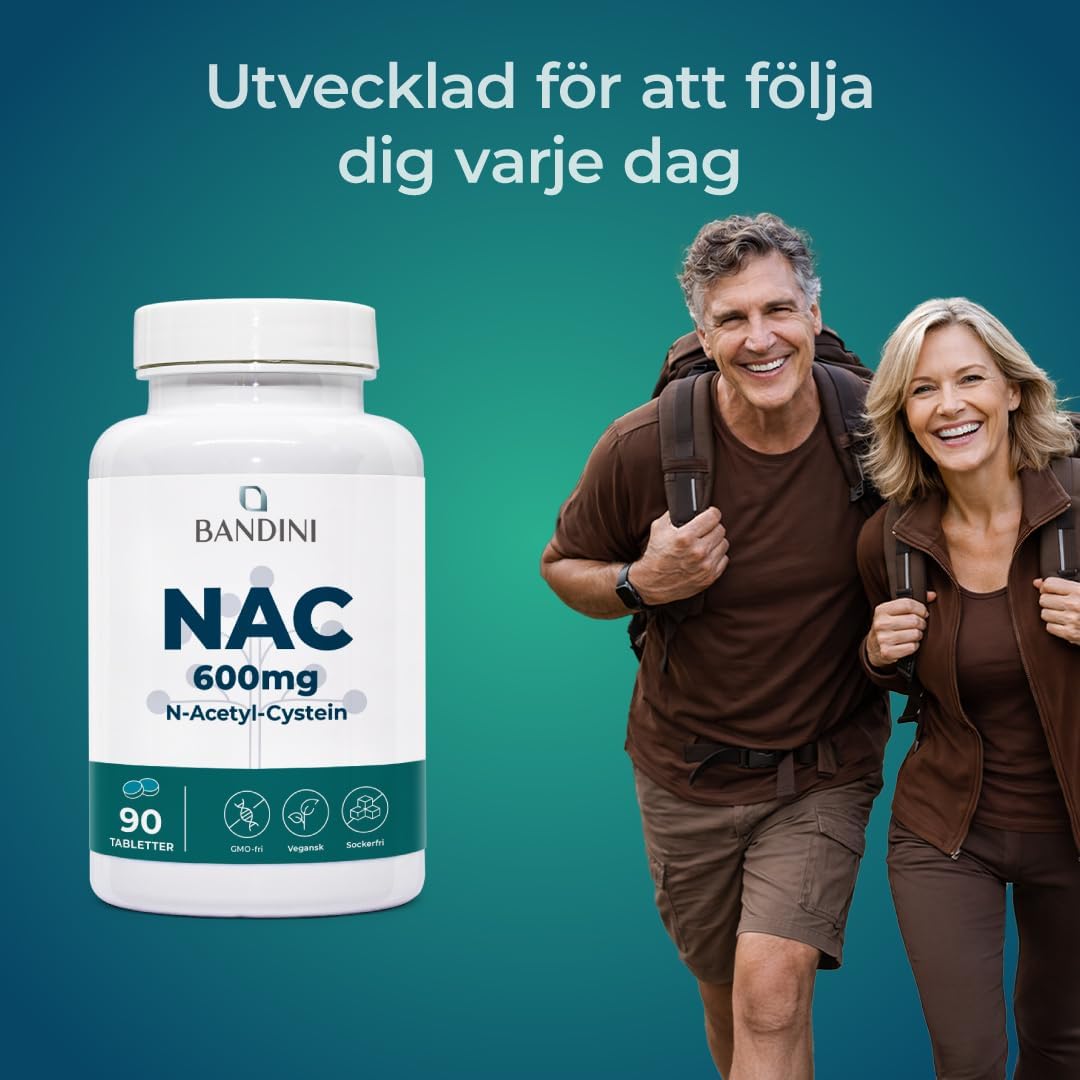 Detalle de BANDINI NAC N-Acetyl-Cysteine 600 mg – 90 veganska tabletter