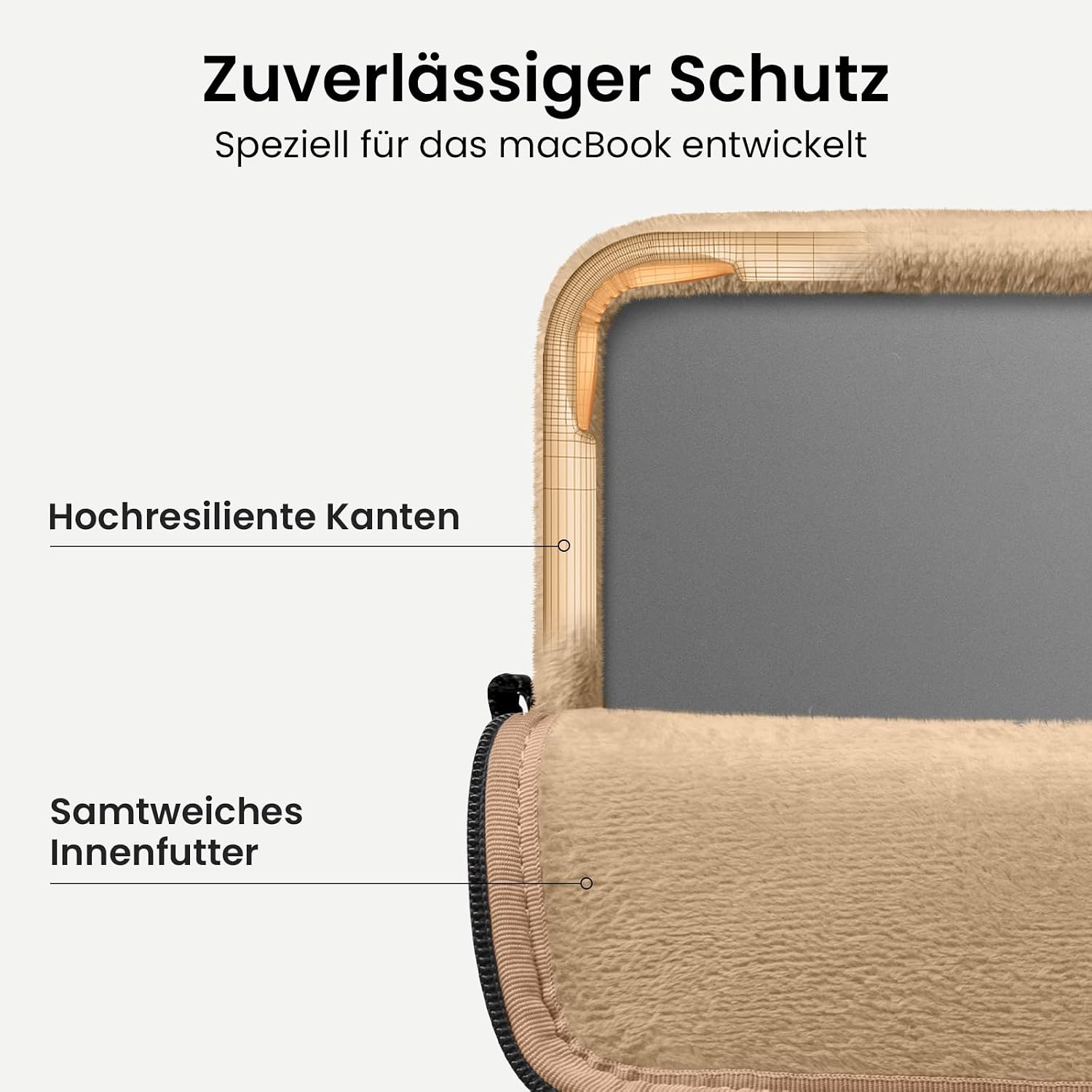 Detalle 2 de tomtoc Gesteppte Laptop Tasche Hülle für 13-Zoll MacBook Air/Neo iPad – Terra-A27 Stil