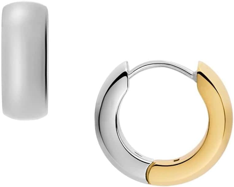 Thumbnail 5 de Fossil Damen Ohrringe aus goldfarbenem Edelstahl mit Ringverschluss – klassisch, zeitlos, knitterfrei