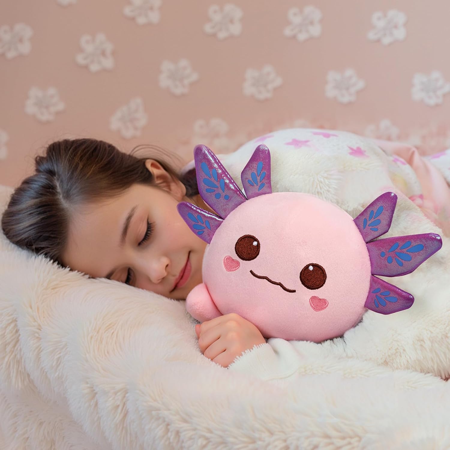 Detalle de Mewaii 16" Soft Pink Axolotl Plush Pillow