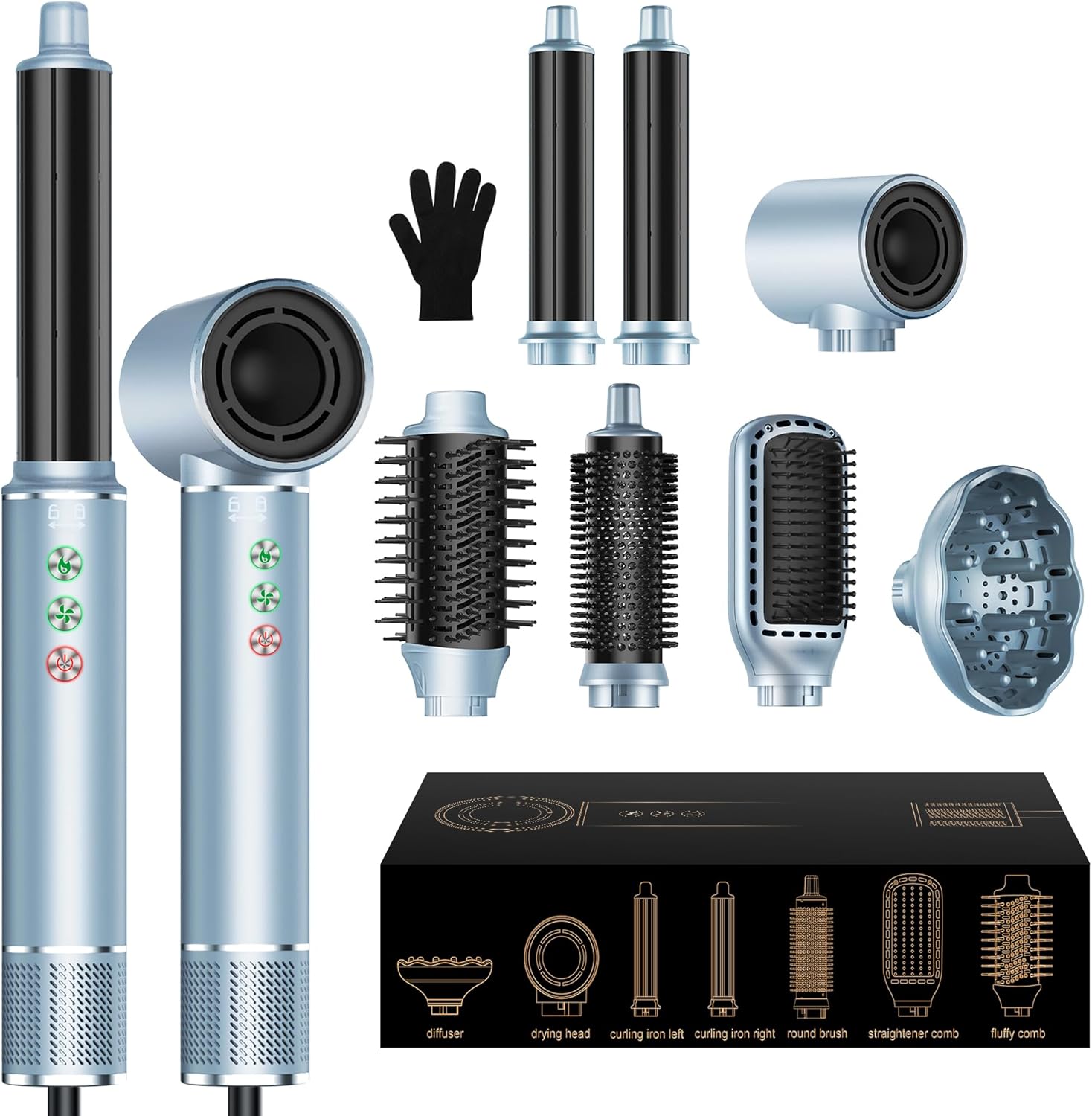 OKWRAP Hair Styler 7in1 Airstyler mit Glättbürste