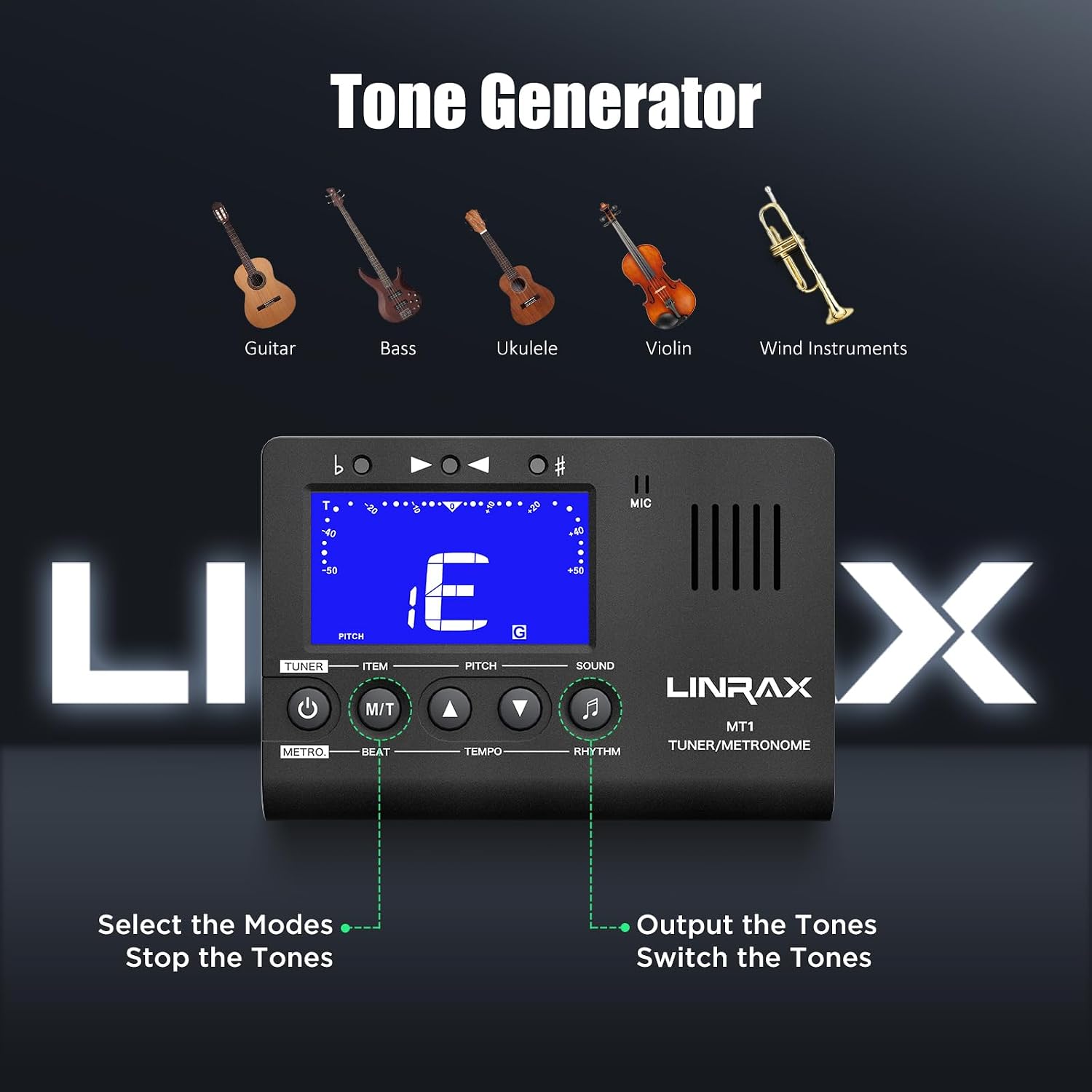 Thumbnail 4 de Linrax MT1 3-in-1: Digitales Metronom, Stimmgerät und Tongenerator