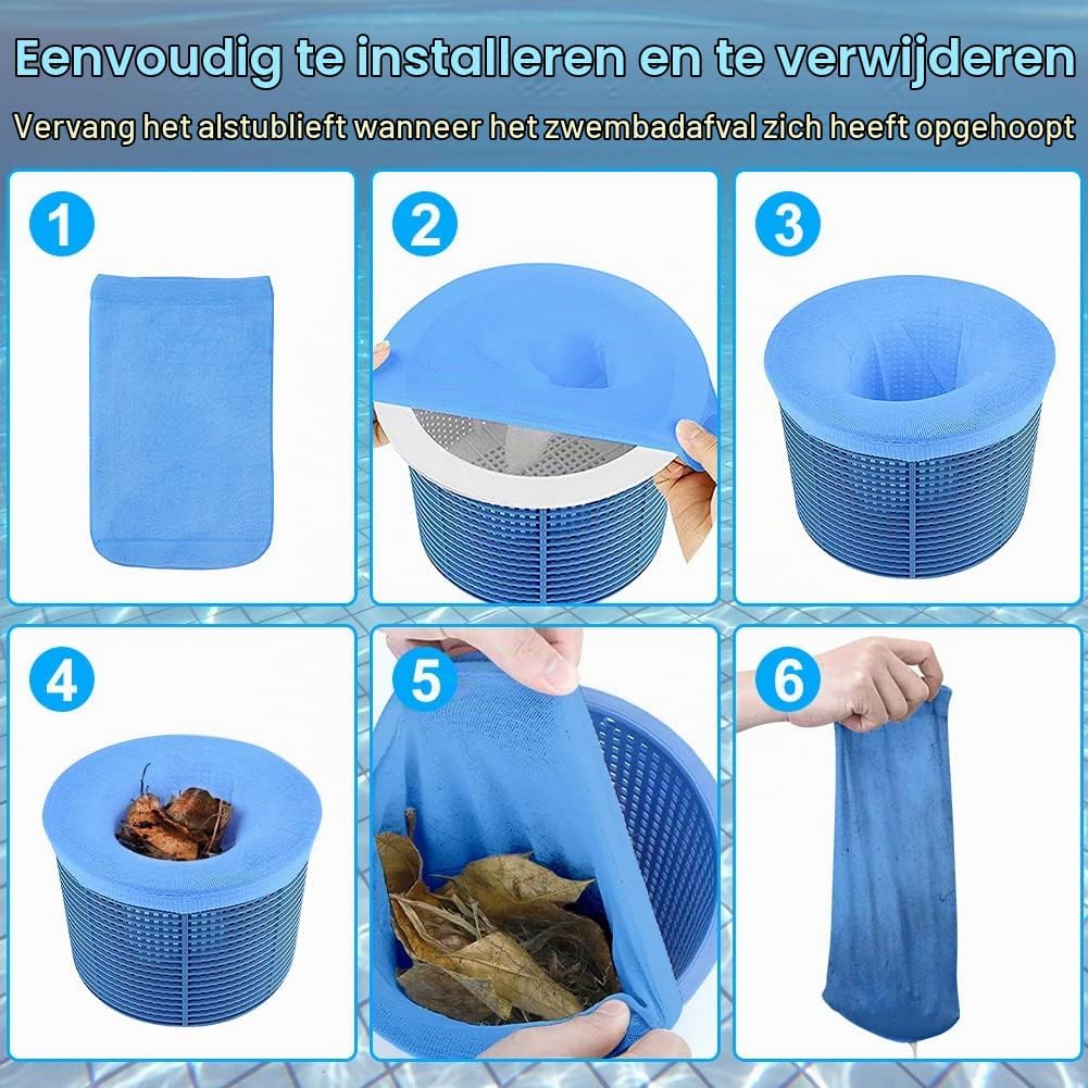 Detalle de OFFCUP 1 zwembadskimmersokken, 12 stuks nylon voor zwembad en spa