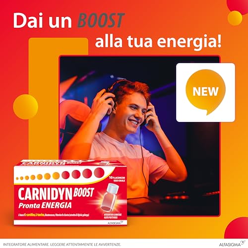 Detalle de Carnidyn Boost: integratore energetico senza caffeina, personalità pratica per una spinta rapida