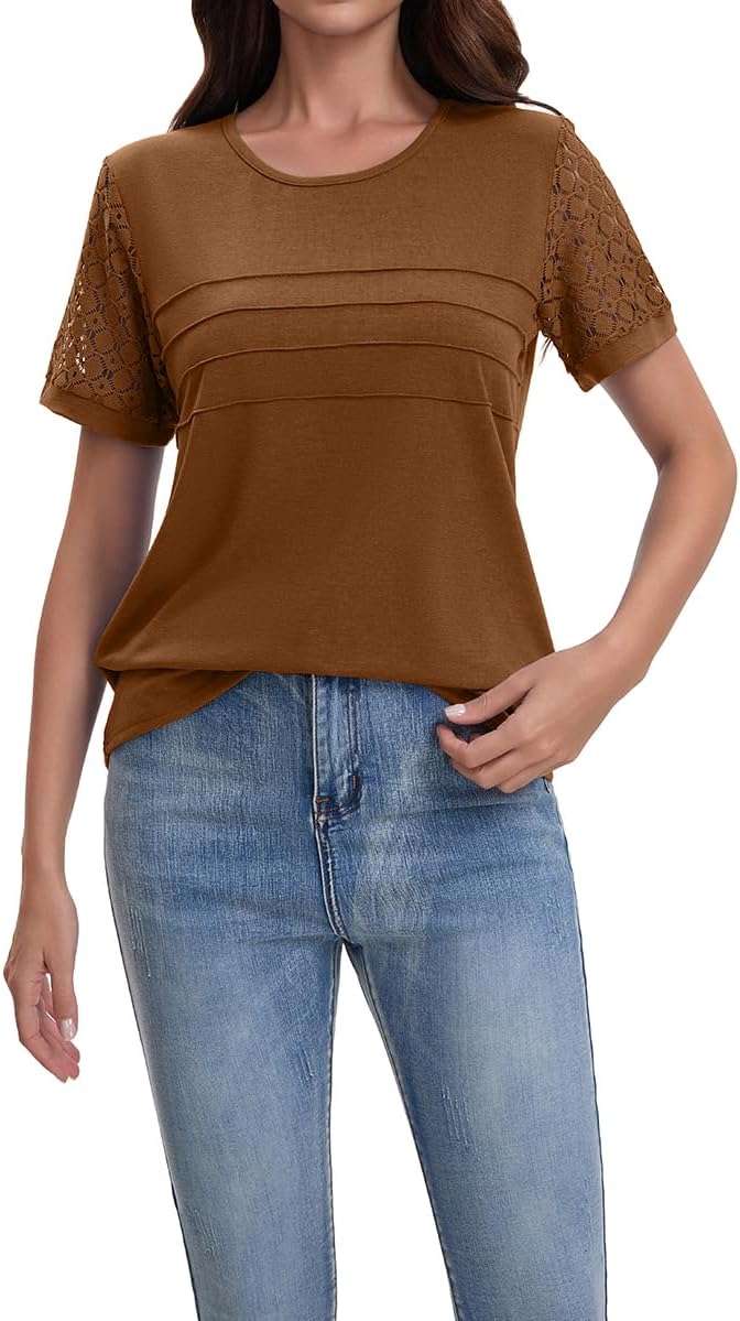 Detalle 2 de Suncife T-shirt habillé à manches courtes en dentelle pour femme
