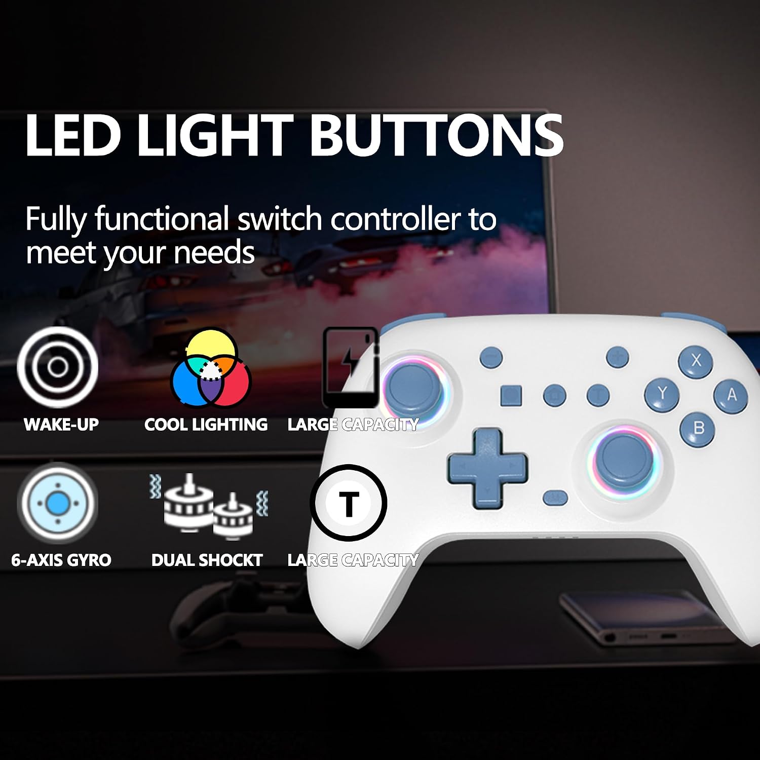 Thumbnail 1 de SZYUYU Switch Pro Controller 800mAh