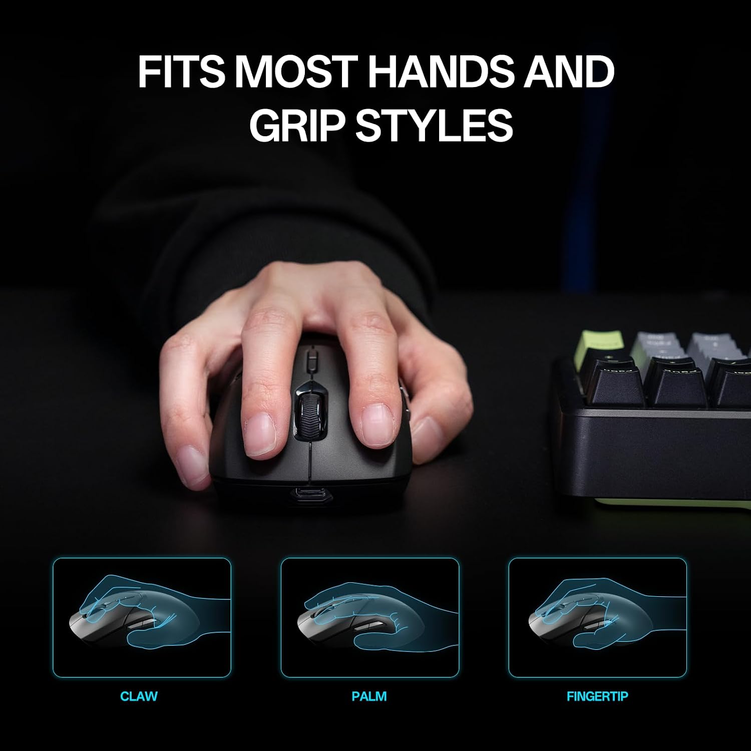 Detalle de Rapoo VT9Pro Wireless Gaming Mouse (PAW 3398, 26,000 DPI, 4K polling) with 10 programmable buttons