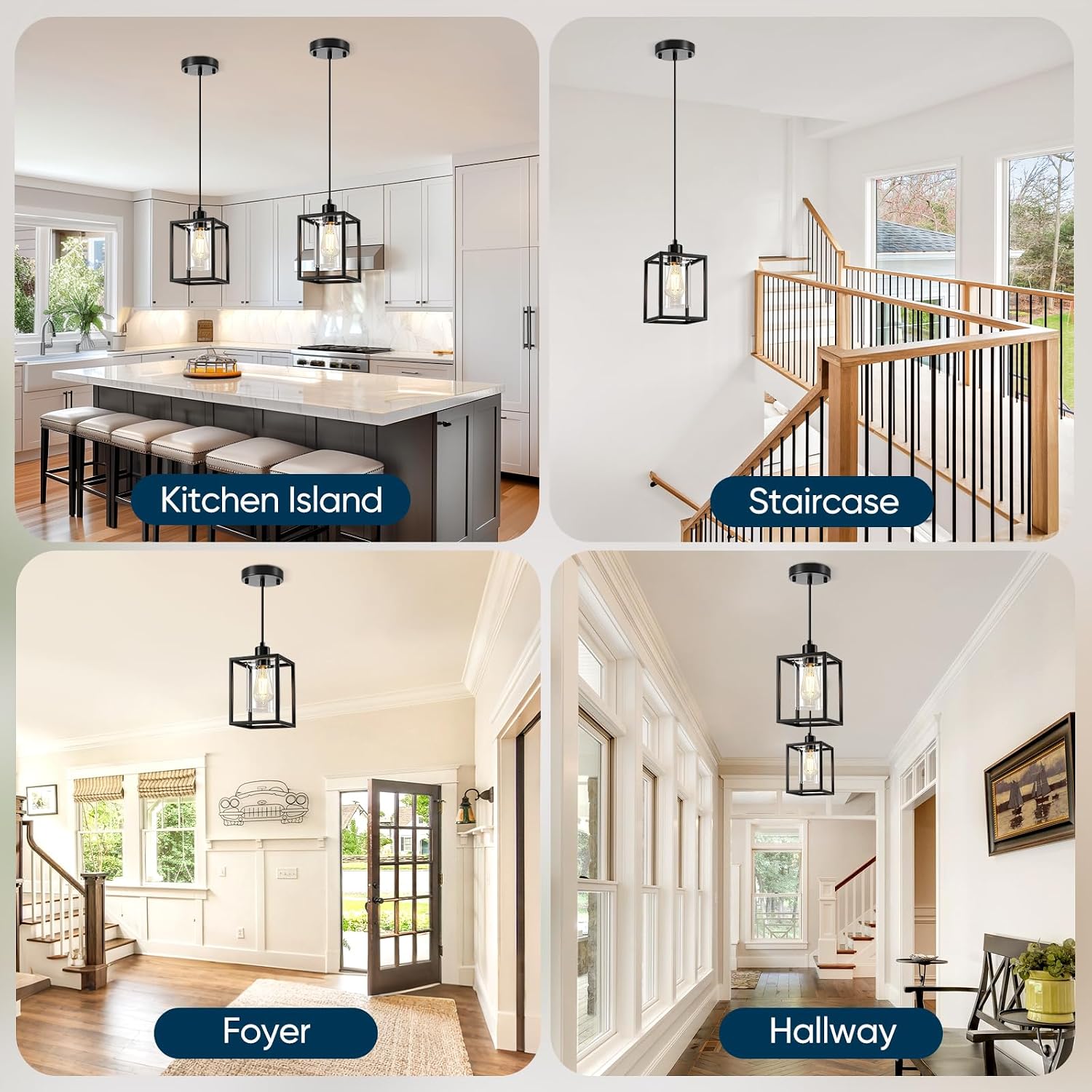 Thumbnail 6 de Pendant Lights, Set of 2, Black