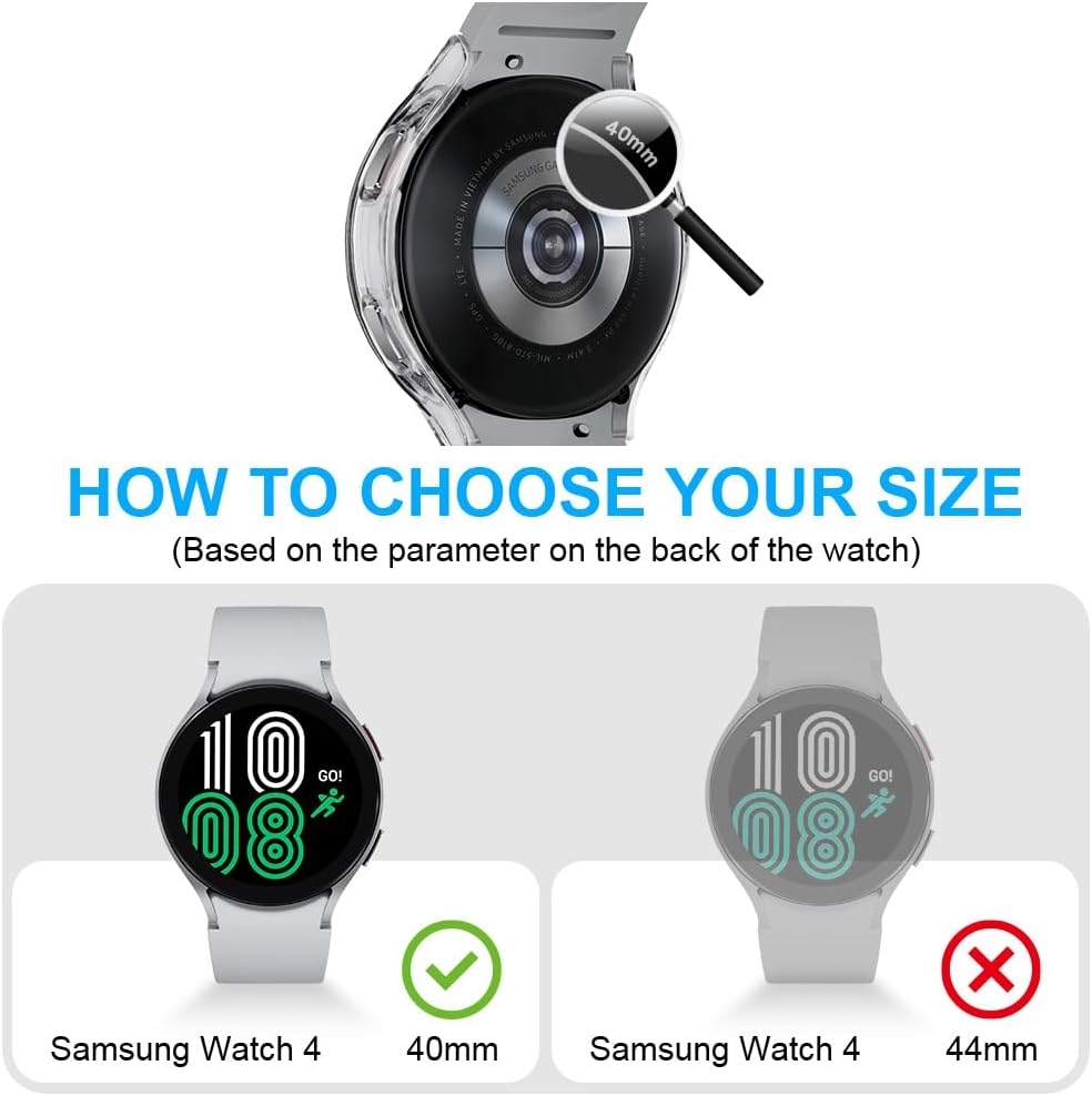 Thumbnail 1 de OFFCUP V9-SXSBBHK4-2TM-40-FBA 40mm Watch Case with Tempered Glass for Galaxy Watch 4, 2 Pack