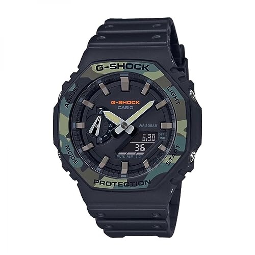 Detalle de Casio GA-2100SU-1AER, reloj cuarzo unisex de 45 mm con dial negro y correa de resina negra