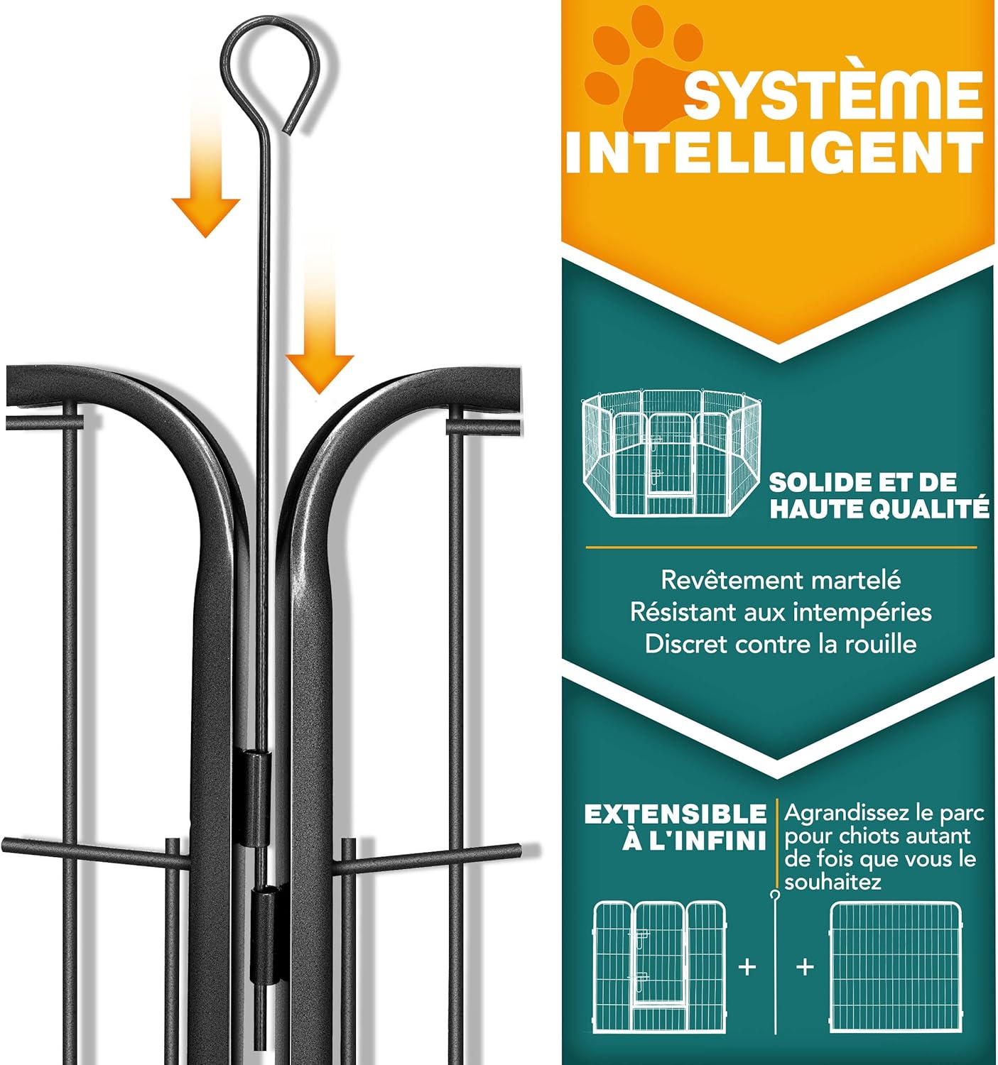Thumbnail 3 de TRESKO Parc d'extérieur 77 x 80 cm pour chiens