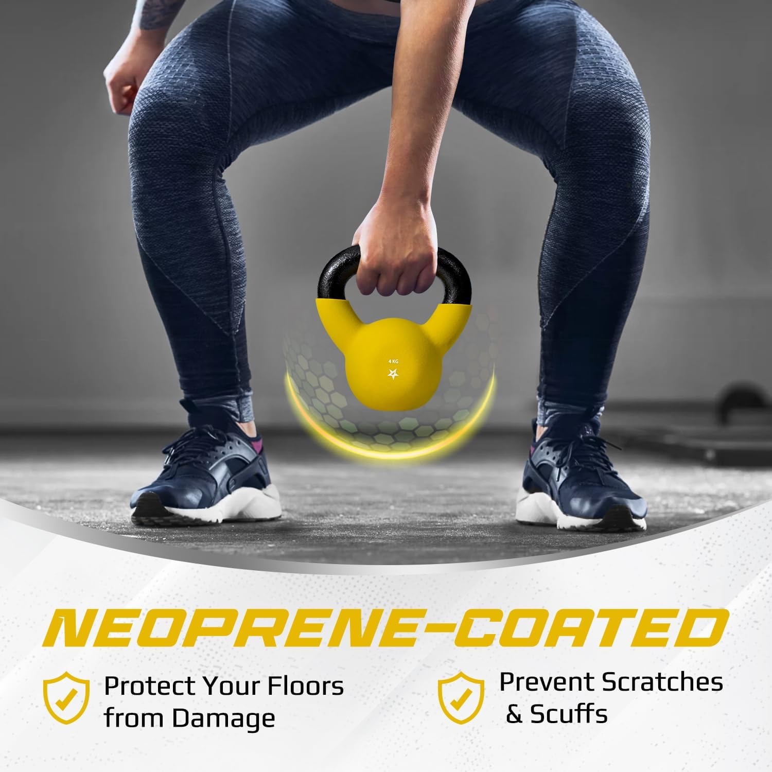 Thumbnail 2 de Yes4All Neoprene Coated Cast Iron Kettlebell (2–20 kg) – Durable, Floor-Safe Weights for Home Gym