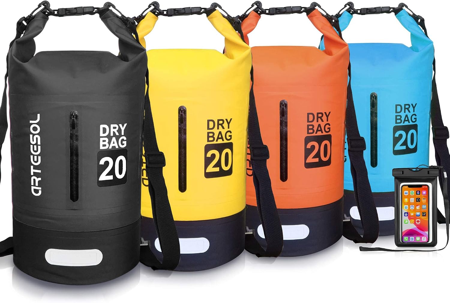 Blackace arteesol Dry Bag – 5L/10L/20L/30L Wasserdichte Trocken-Tasche (mit langem verstellbarem Schultergurt) für Kayaking, Kanutouren, Angeln und Outdoor-Aktivitäten