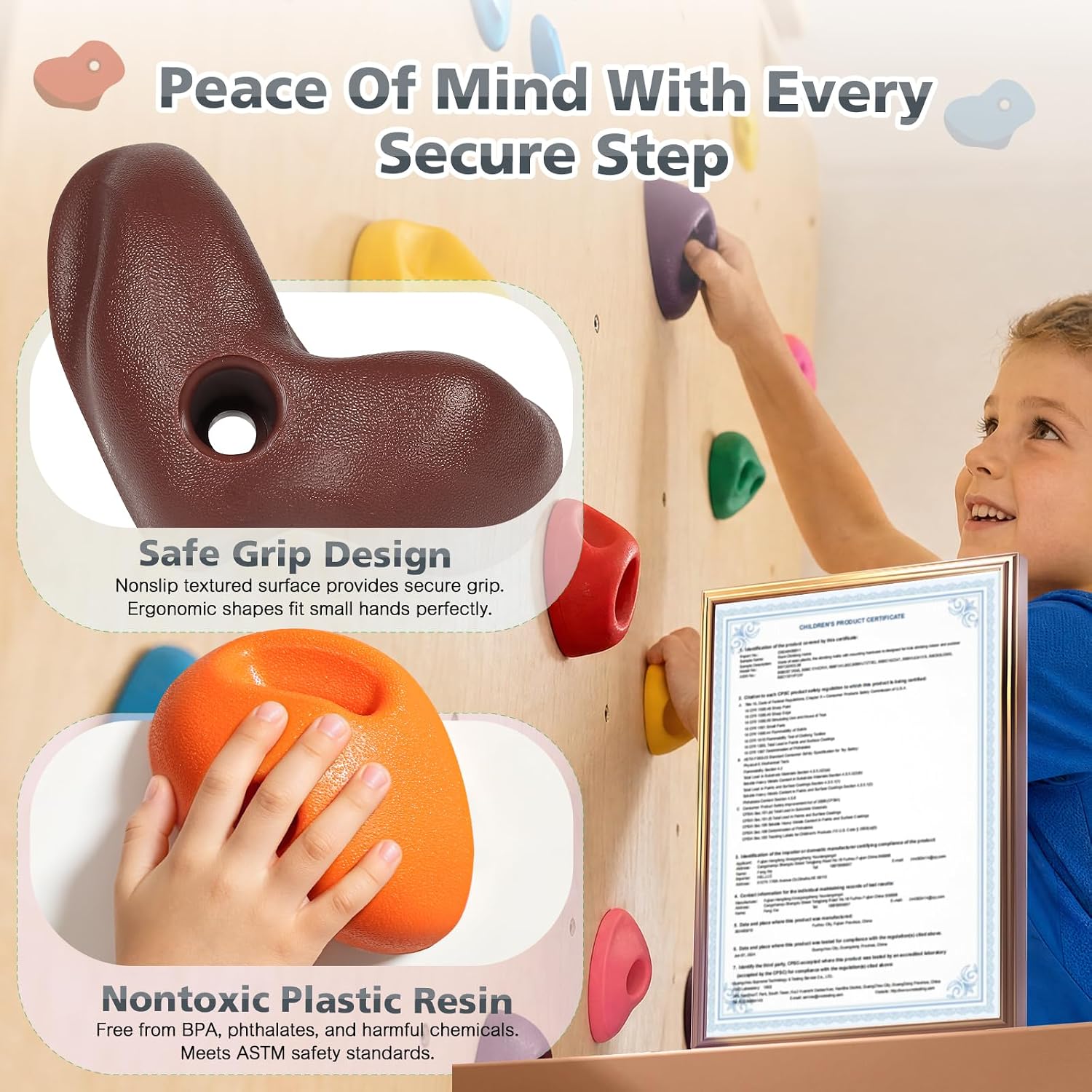 Thumbnail 1 de TOPNEW 32 Rock Climbing Holds: Multi-Size Set for Kids and Adults