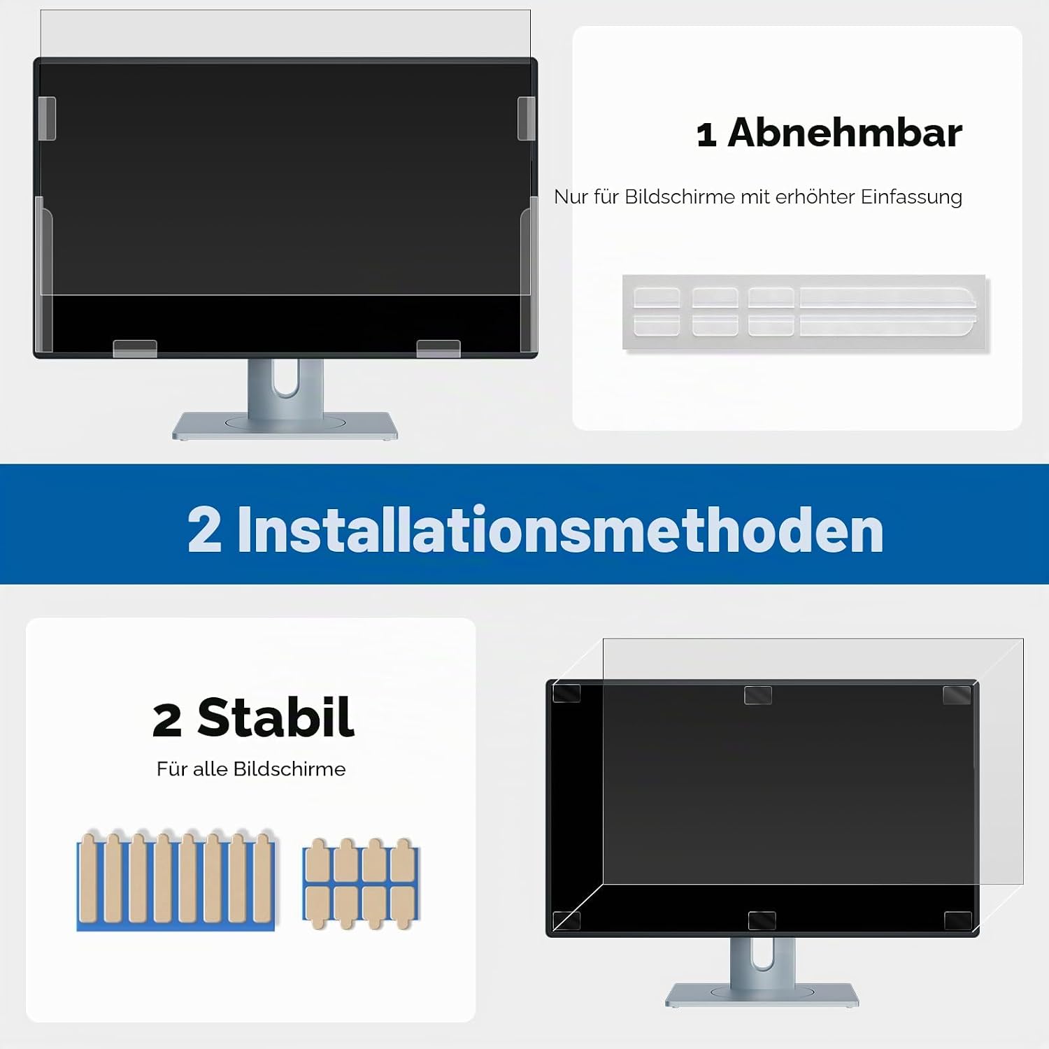 Thumbnail 6 de IPROKKO 23,8 Zoll Sichtschutzfolie für 16:9 Monitor – Datenschutz, Anti‑Blau-Licht, Blickschutz