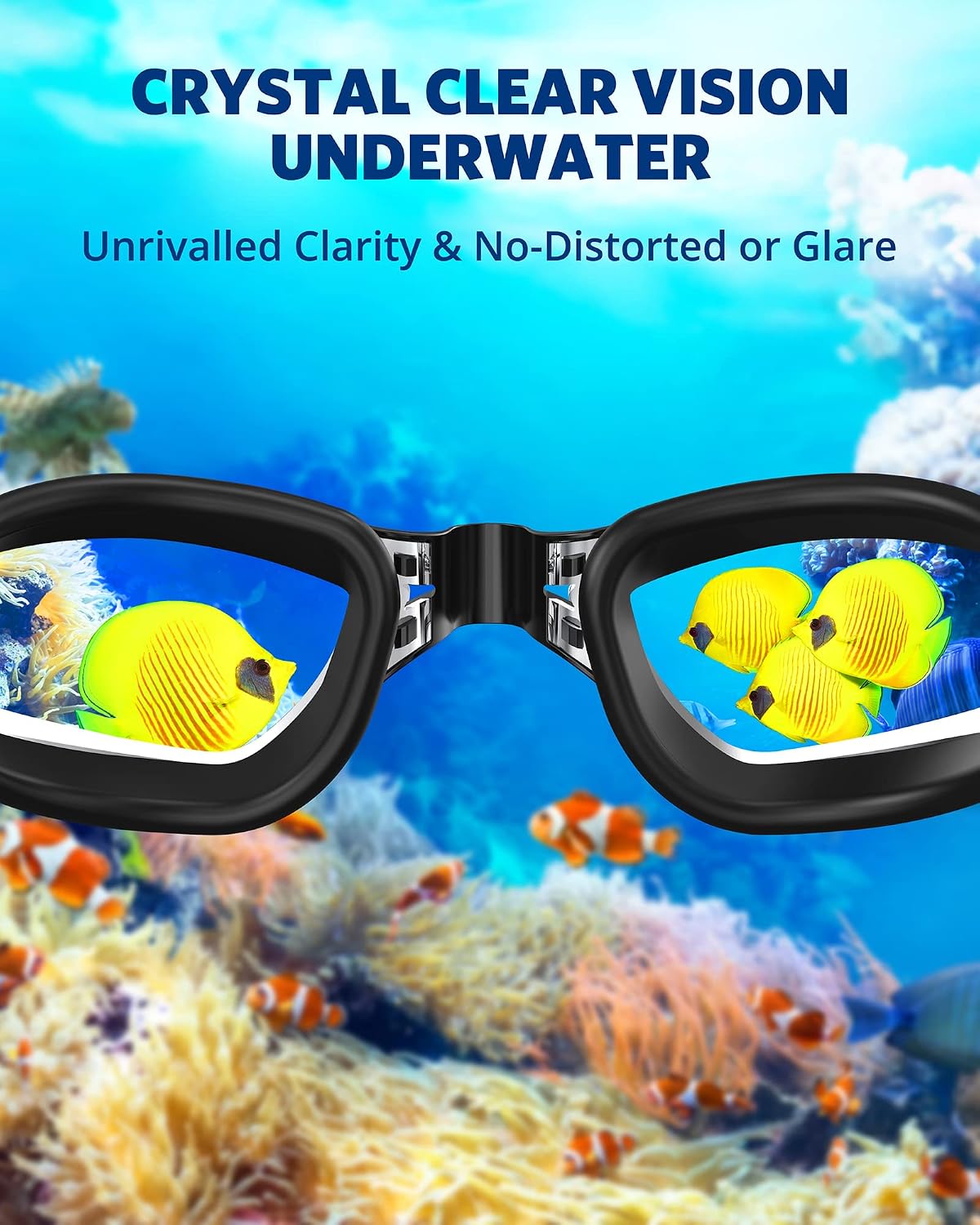 Thumbnail 5 de Aegend Swim Goggles 2-Pack: No Leaking, Anti-Fog UV Protection with Mirrored and Clear Lenses