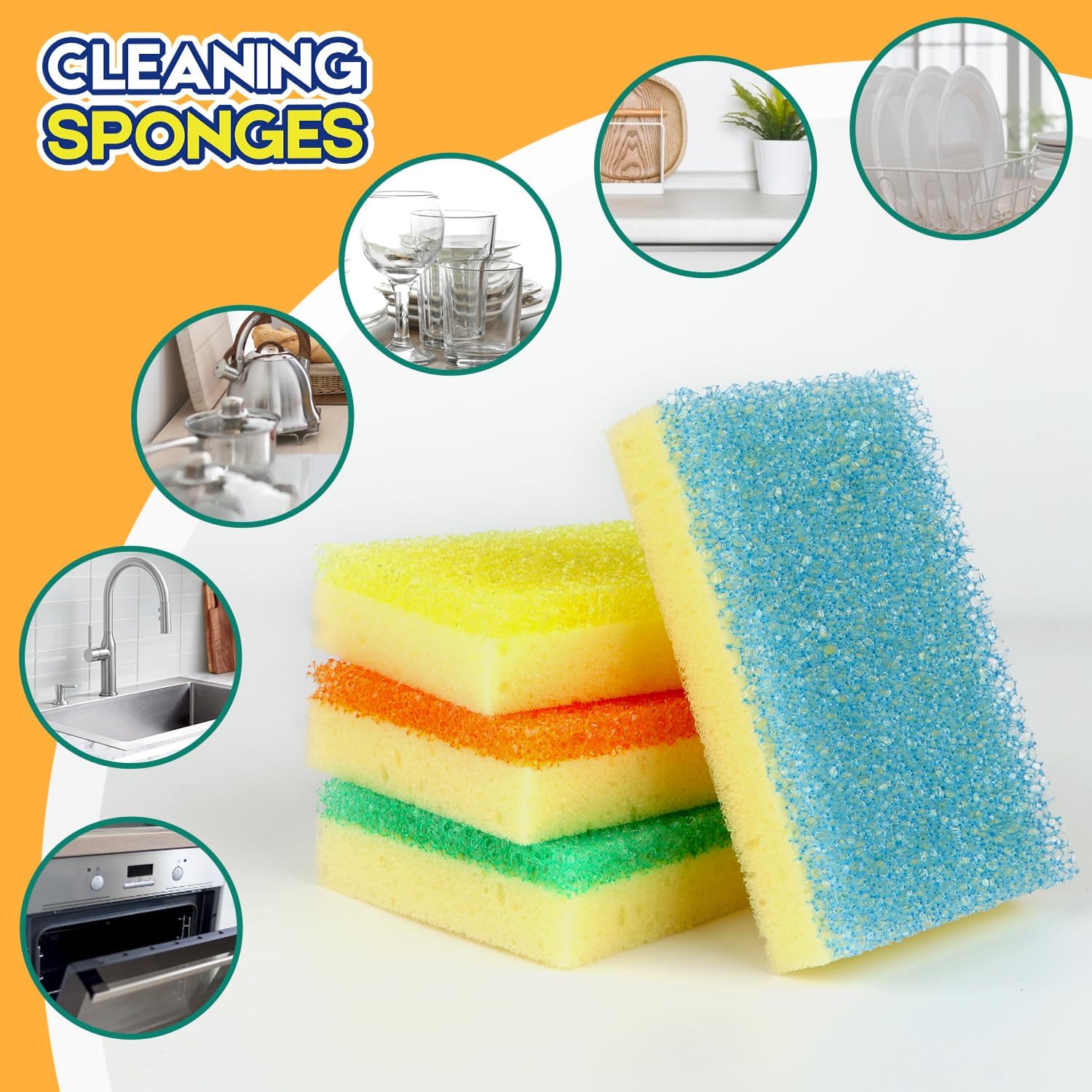 Thumbnail 4 de LAUNDRYLUX Scrub Sponge: Dual-Sided Temperature-Responsive Non-Scratch Scrubber (4 Pack)
