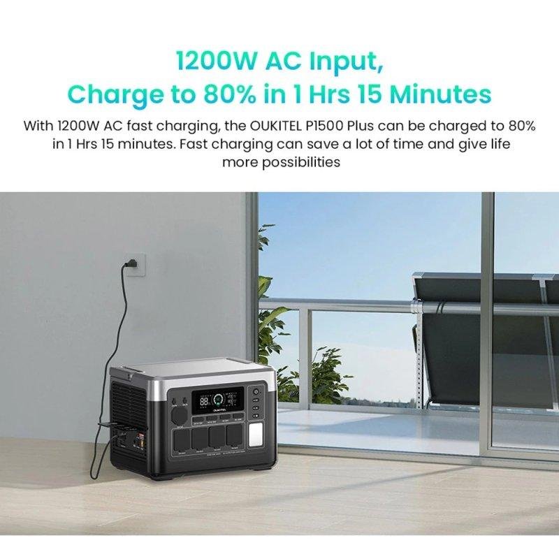 Detalle 2 de Estación de energía Oukitel P1500 Plus 1536Wh: potencia fiable para casa y para fuera