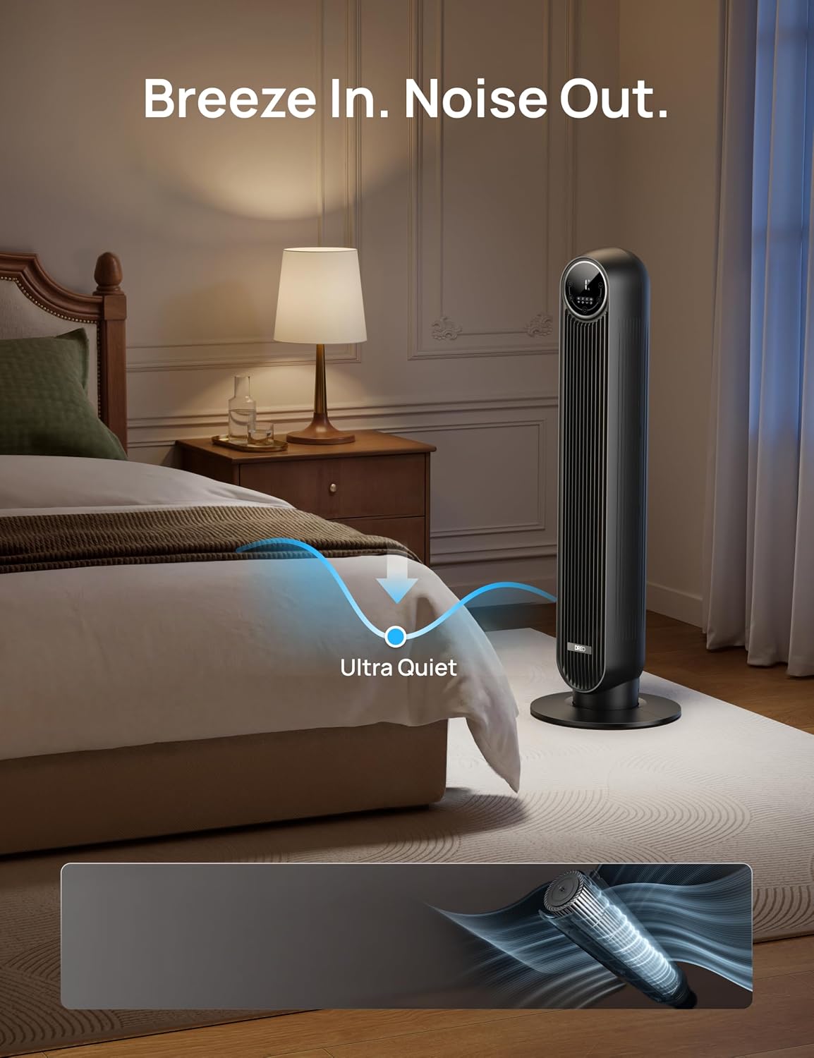Detalle de Dreo Tower Fan 25ft/s Quiet Floor Fan