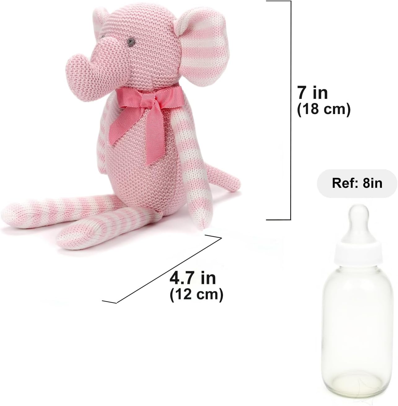Thumbnail 1 de FLUFFYFUN 100% Organic Cotton Pink Elephant Teddy – 7.1
