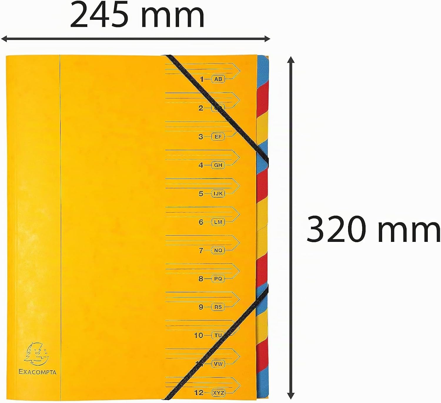 Thumbnail 1 de Exacompta 54129E Cartella portadocumenti Colorspan extra resistente, DIN A4, 12 scomparti giallo