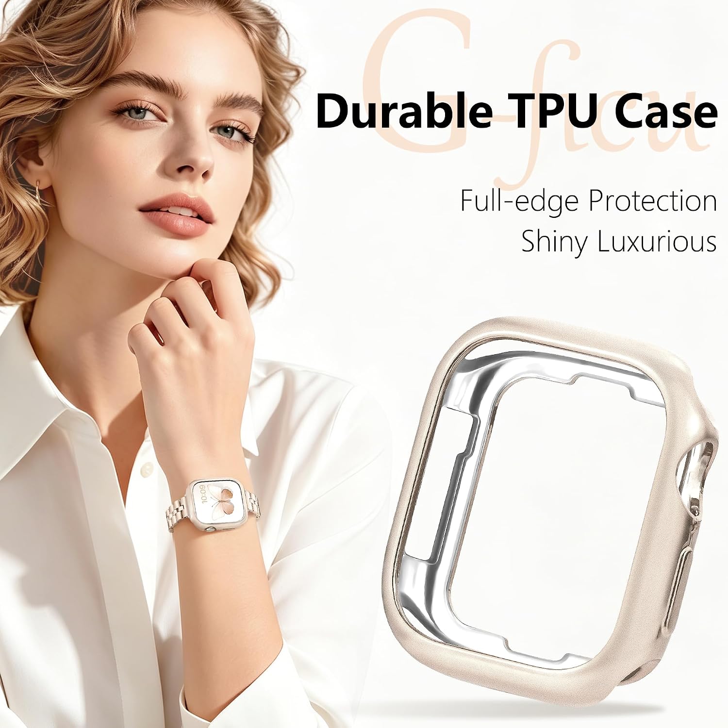 Thumbnail 3 de G-ficu Thin Metal Straps with Case for Apple Watch (38–45mm) in Stainless Steel with Protective Cover