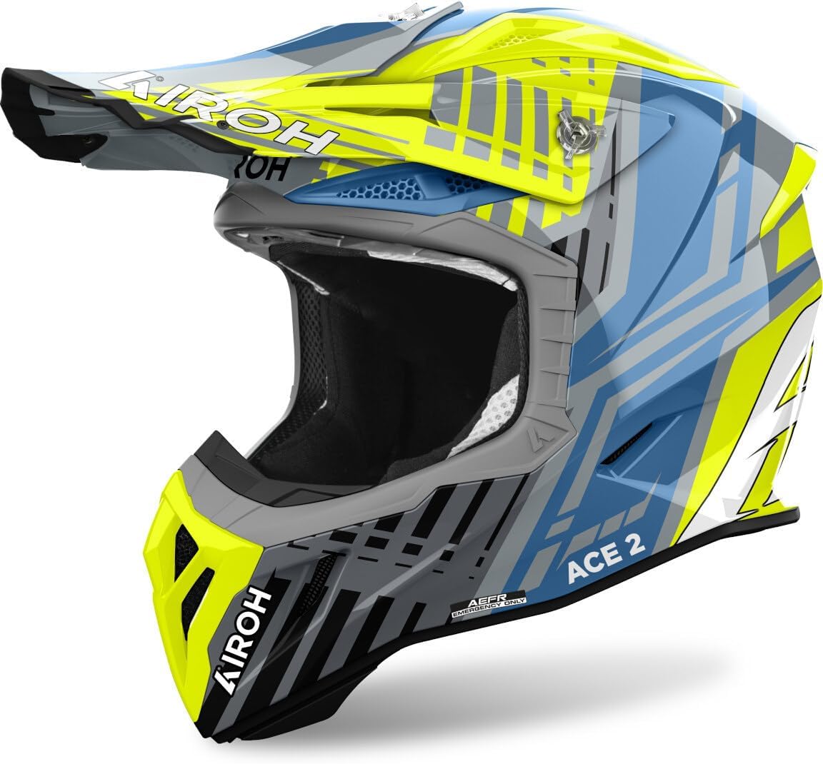 Thumbnail 3 de Casco offroad AIROH Aviator Ace 2 Proud Blue/Red Gloss XS