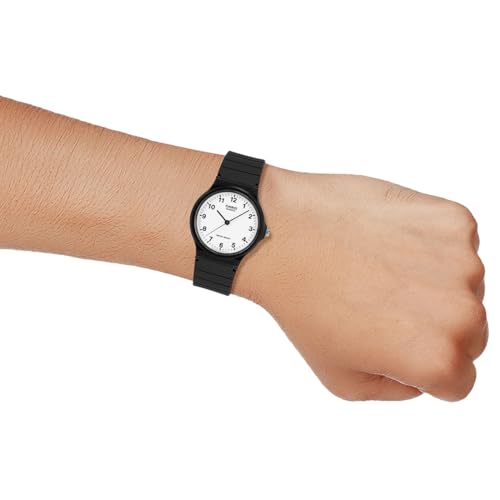 Detalle de Casio MQ-24-7BLL Reloj Cuarzo Unisex 34 mm con Dial Blanco y Correa Negra de Resin