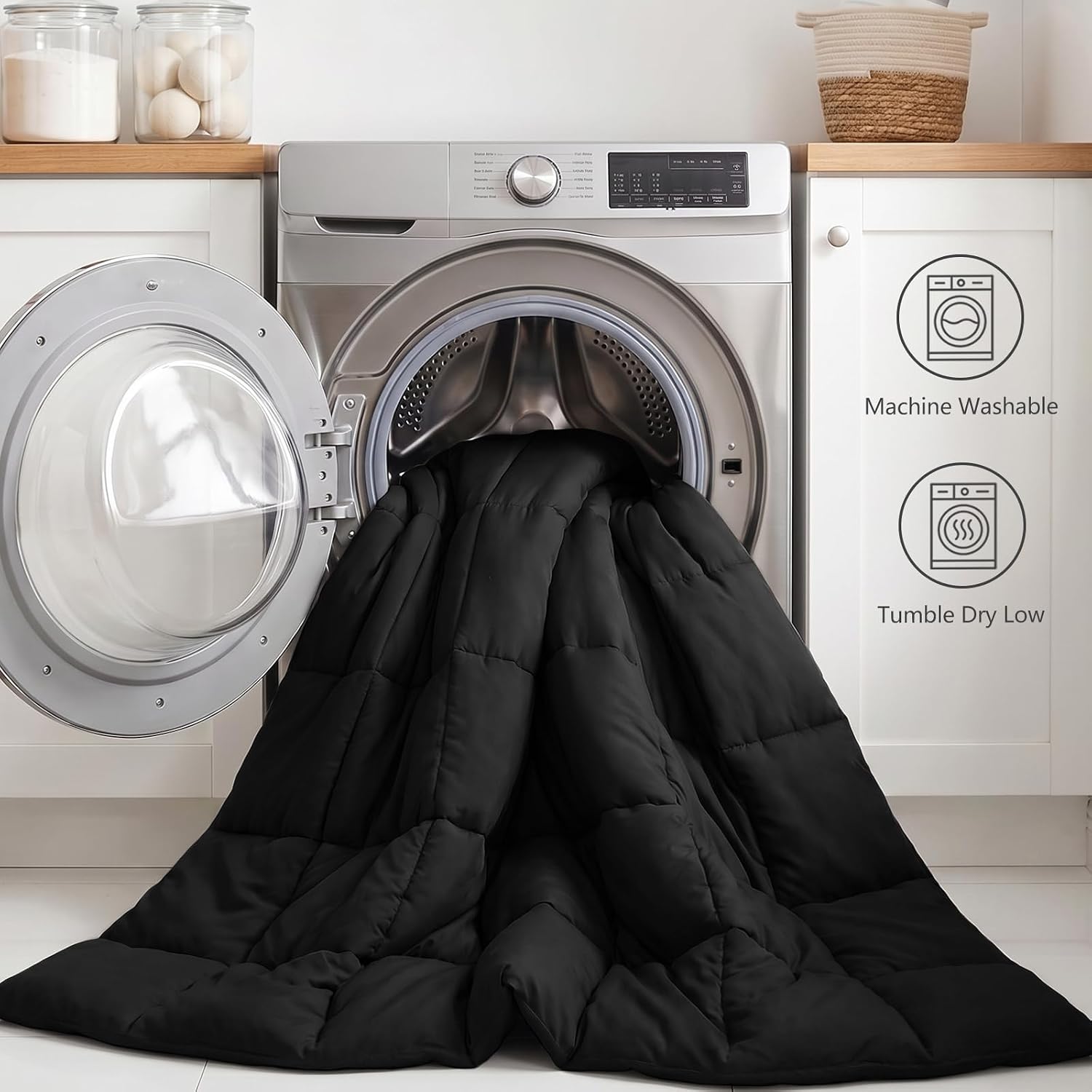 Thumbnail 6 de CozyLux Twin XL Comforter Set Black – 5 Pieces, All-Season Down Alternative Bedding in a Bag