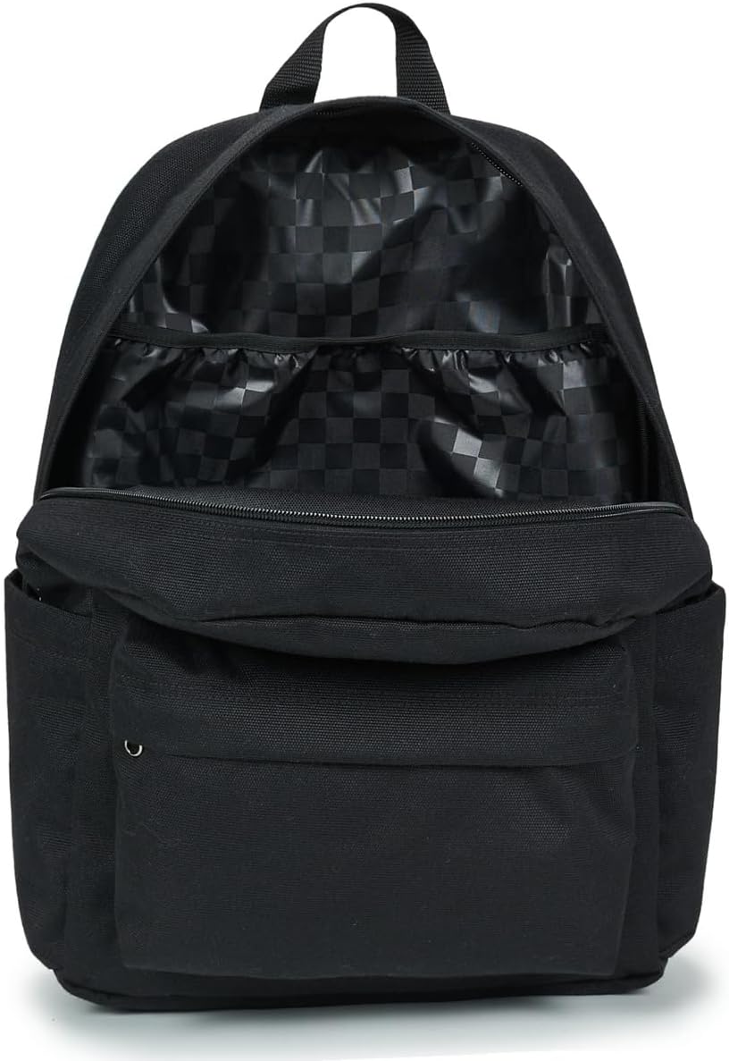 Detalle de Vans Old Skool Grom Rucksack, Schwarz & Chili Pepper, Größe M – robust, kompakt und alltagstauglich