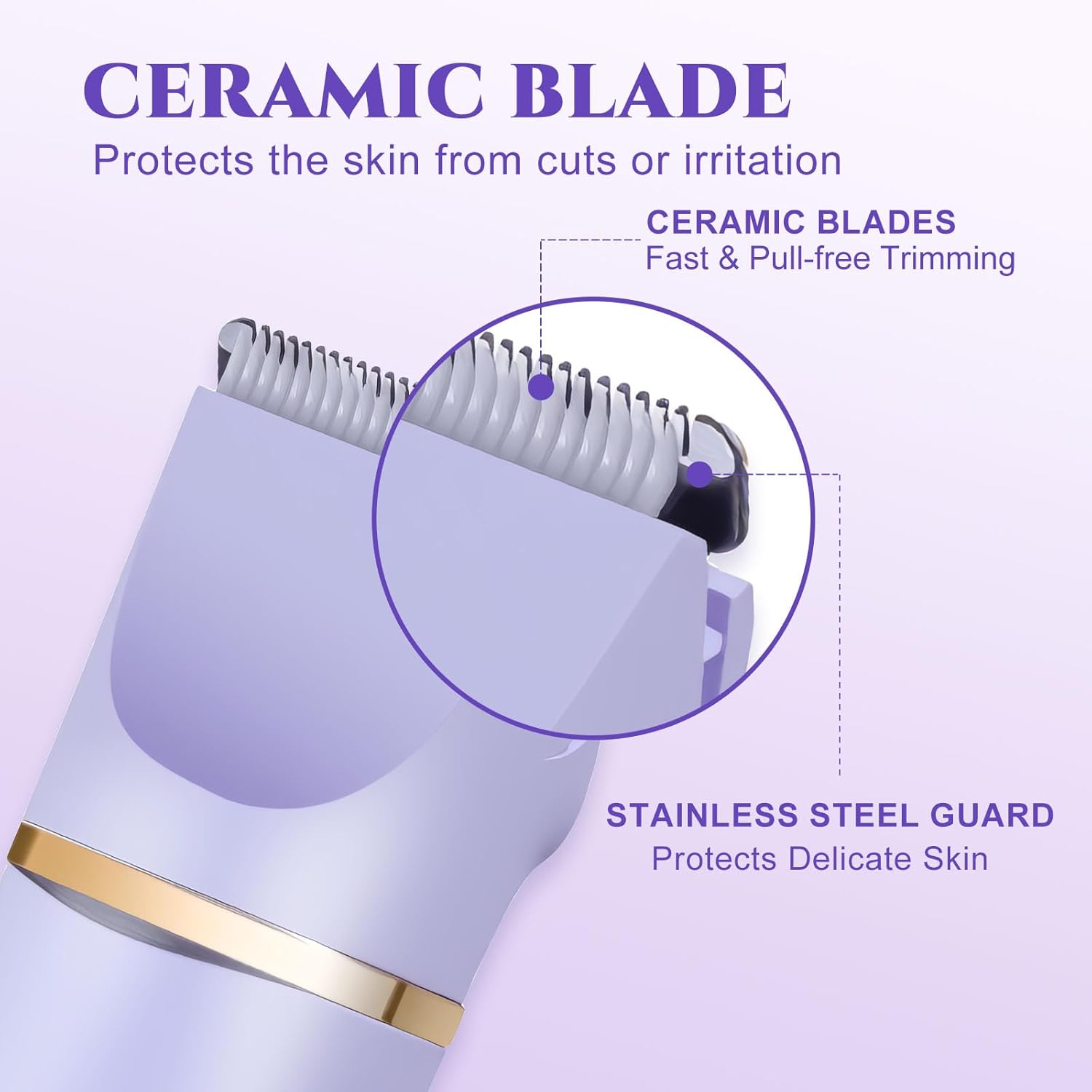 Detalle de 4-in-1 Lady Shaver Women Electric Razor Body Trimmer – IPX7 Waterproof, 4 Head Kit (Purple)