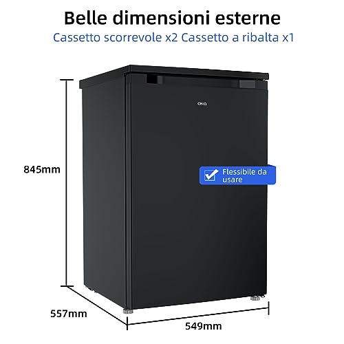 Detalle de CHiQ CSD90D4D Mini Congelatore verticale 85L: compatto, silenzioso e affidabile
