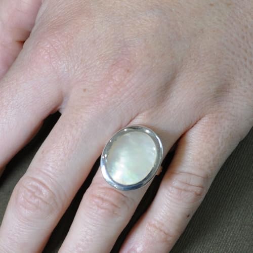 Thumbnail 2 de Anillo LES POULETTES BIJOUX Plata 925 Óvalo Espejo de Nácar | talla 12