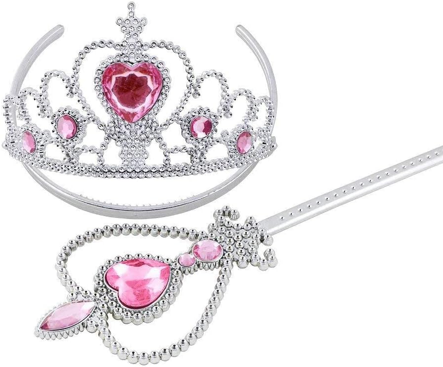 Thumbnail 4 de Set cosplay da principessa Vicloon con tiara, scettro, guanti e gioielli (8 o 9 pezzi) per bimbi 3-9 anni
