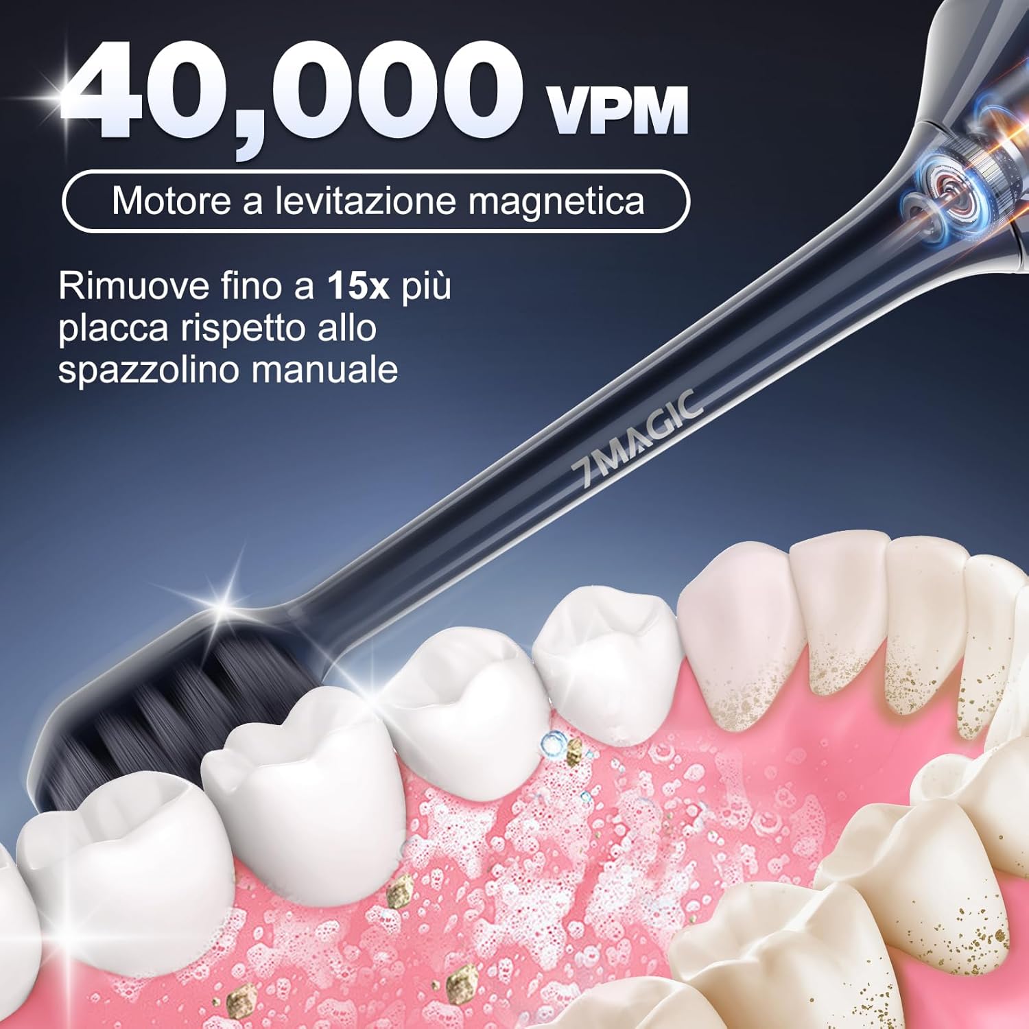 Detalle 2 de Spazzolino sonico 40.000 VPM blu
