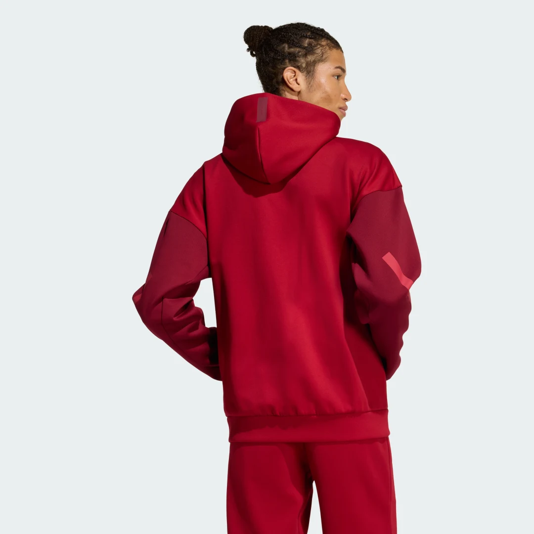 Detalle 2 de Chaqueta deportiva con cremallera Z.N.E. de Adidas – Burgundy
