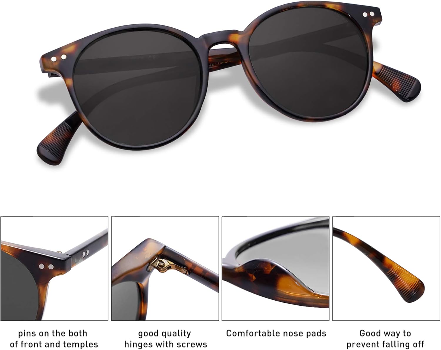 Thumbnail 3 de SOJOS Lunettes de soleil polarisées rondes UV400 vintage SJ2113 (unisex)
