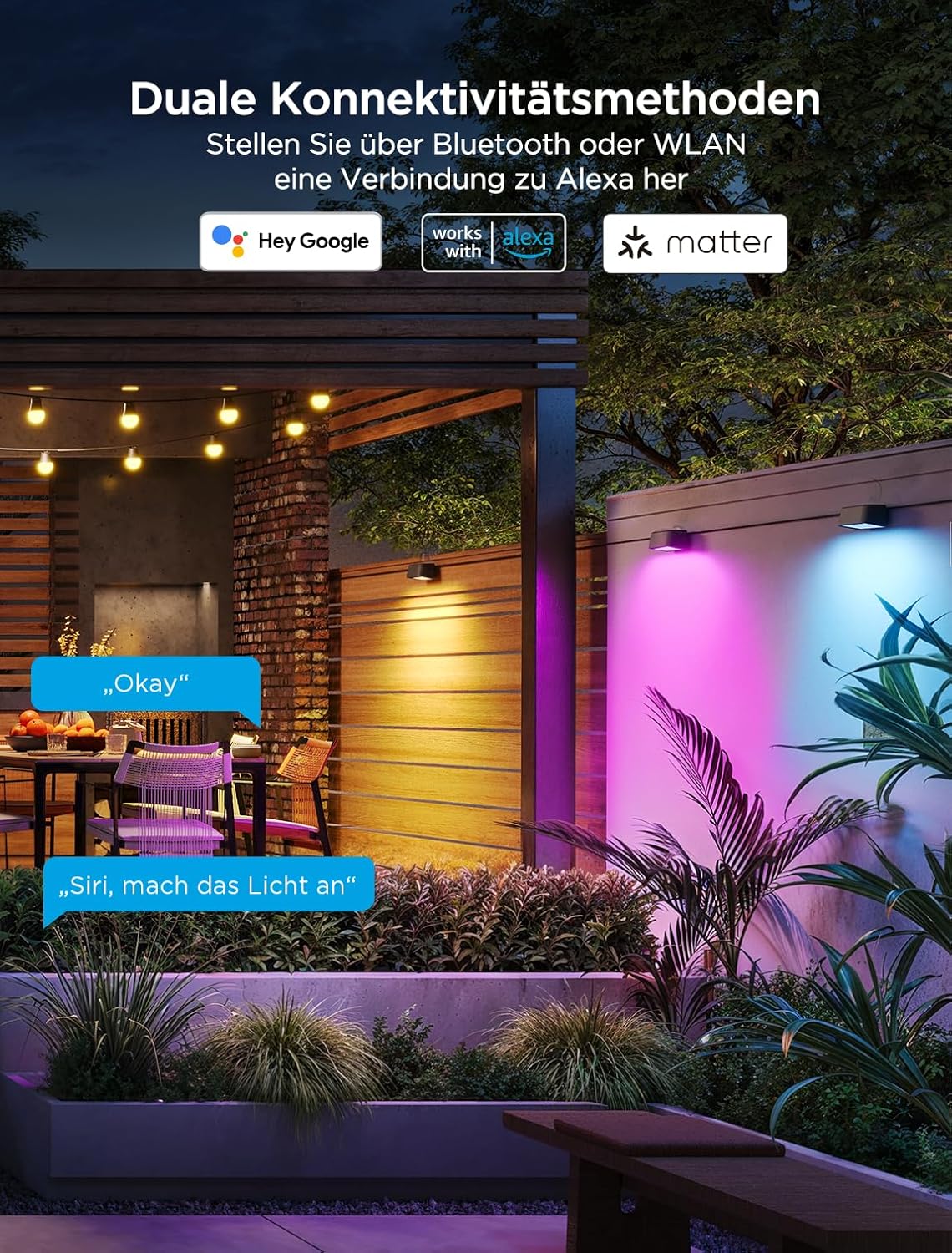 Thumbnail 5 de Govee Außen-Wandleuchte RGBIC (6er-Pack) mit Musik-Sync, 180 lm, 4000K, IP65 – kompatibel mit Alexa, Google Assistant und Matter