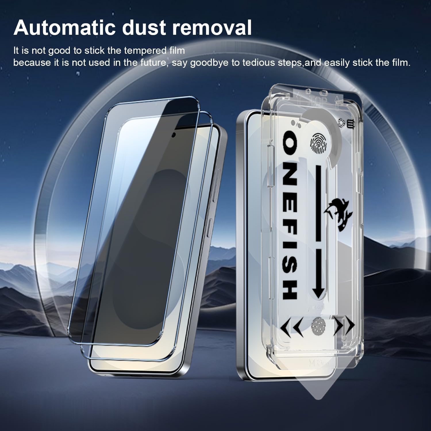 Detalle de OneFish Privacy Screen Protector for Samsung Galaxy S22/S23 (2-Pack) – 9H Tempered Glass with Bubble-Free Installation