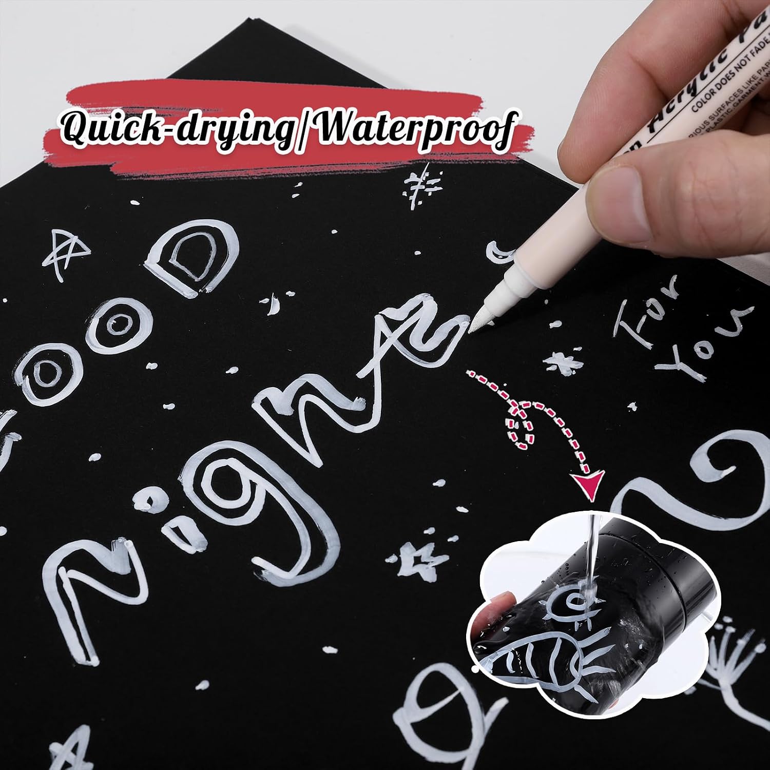 Detalle 2 de Thboxes 6 Stück Weiße Acrylic Marker 6er Set