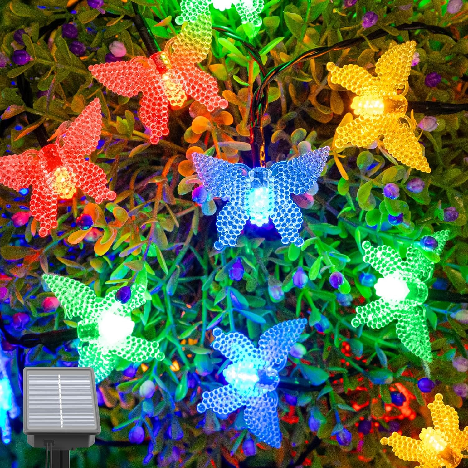 Detalle de Isisyu Solar Lichterkette Schmetterling 20 LED