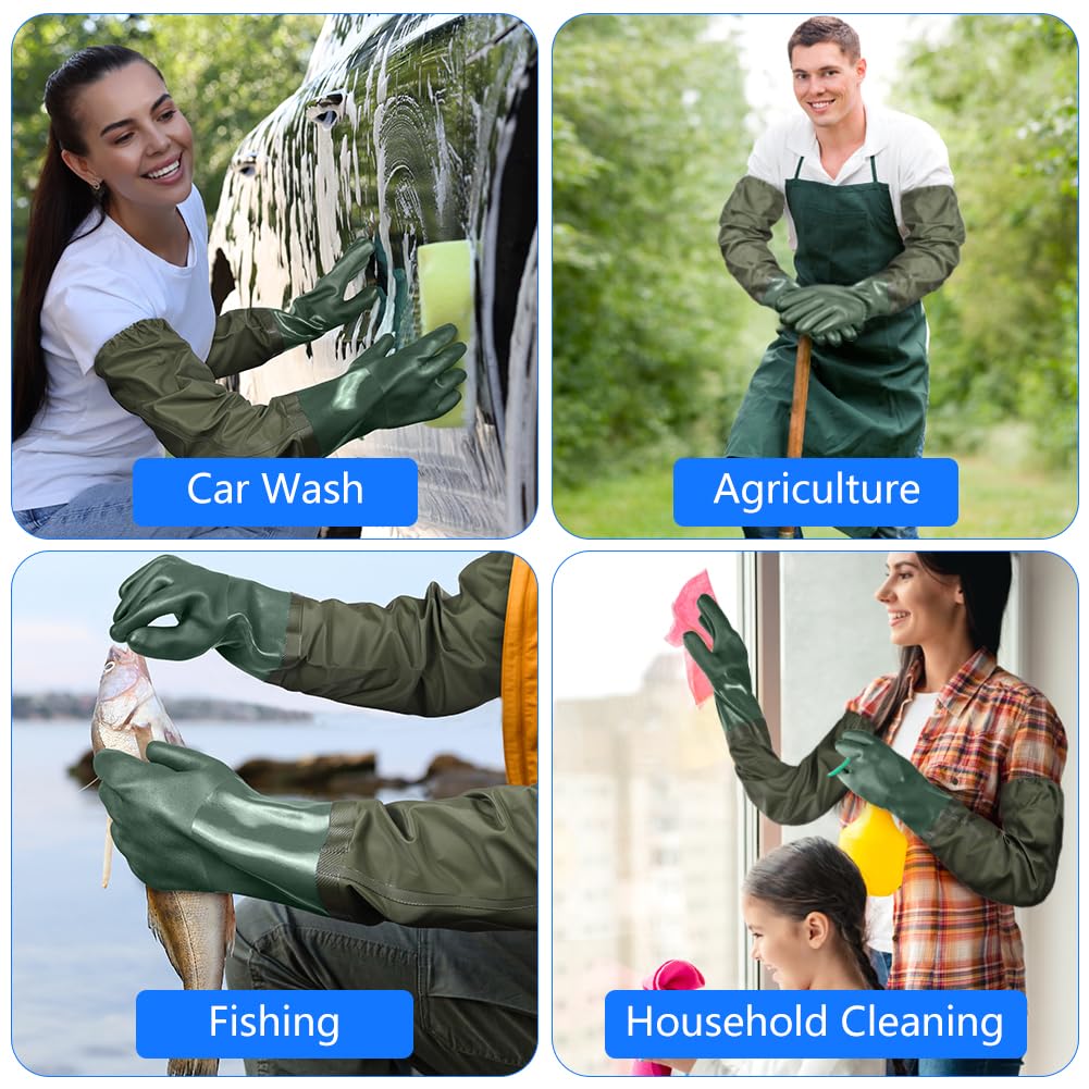 Thumbnail 6 de ANOMM Pond Gloves, Long Arm Waterproof, Reusable Heavy-Duty Rubber (27.95")