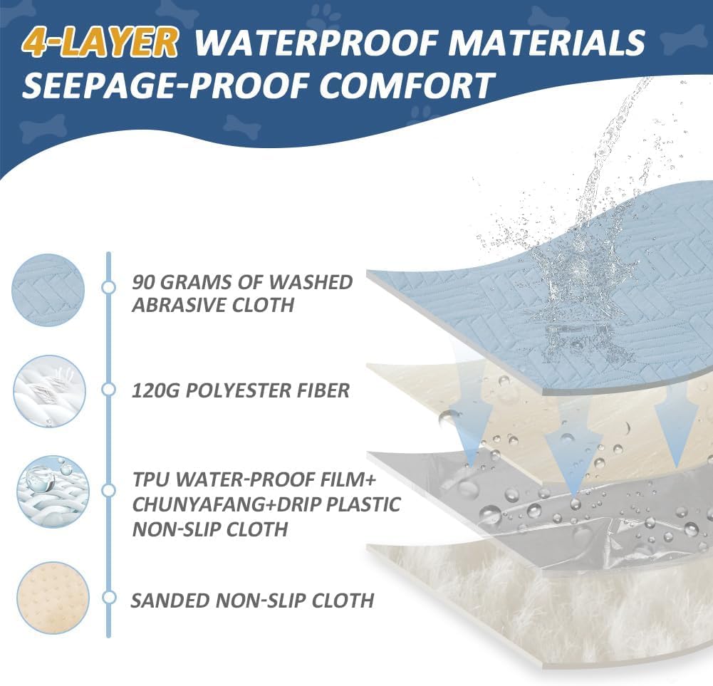 Thumbnail 3 de DUJUIKE protège-matelas imperméable 90x135 cm lavable (alèse pour incontinence, bleu)