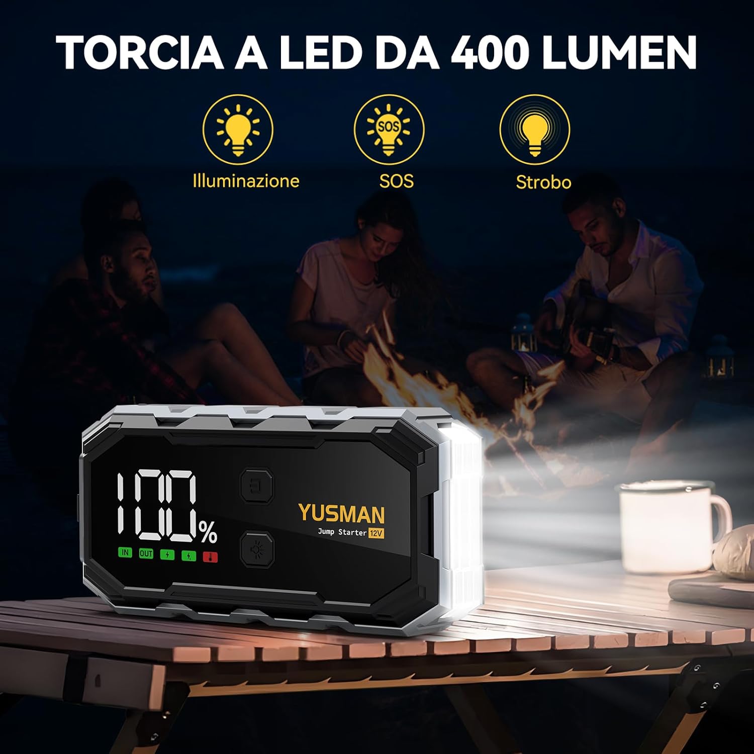 Detalle 2 de YUSMAN Booster Avviamento 7000A 21800mAh