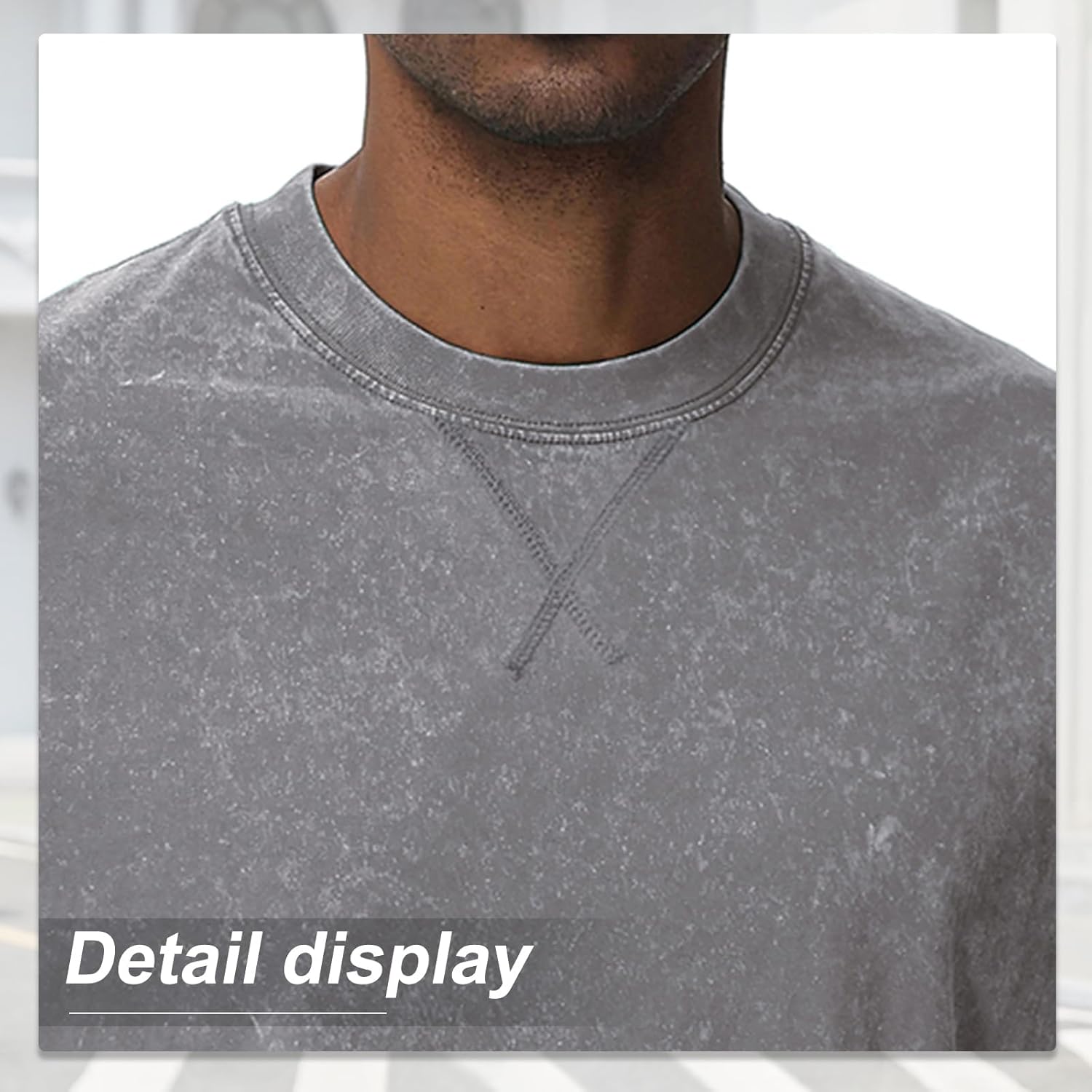 Thumbnail 1 de Oversized Basic T-Shirt für Herren aus Baumwolle – Acid Wash Rundhals, kurzarm
