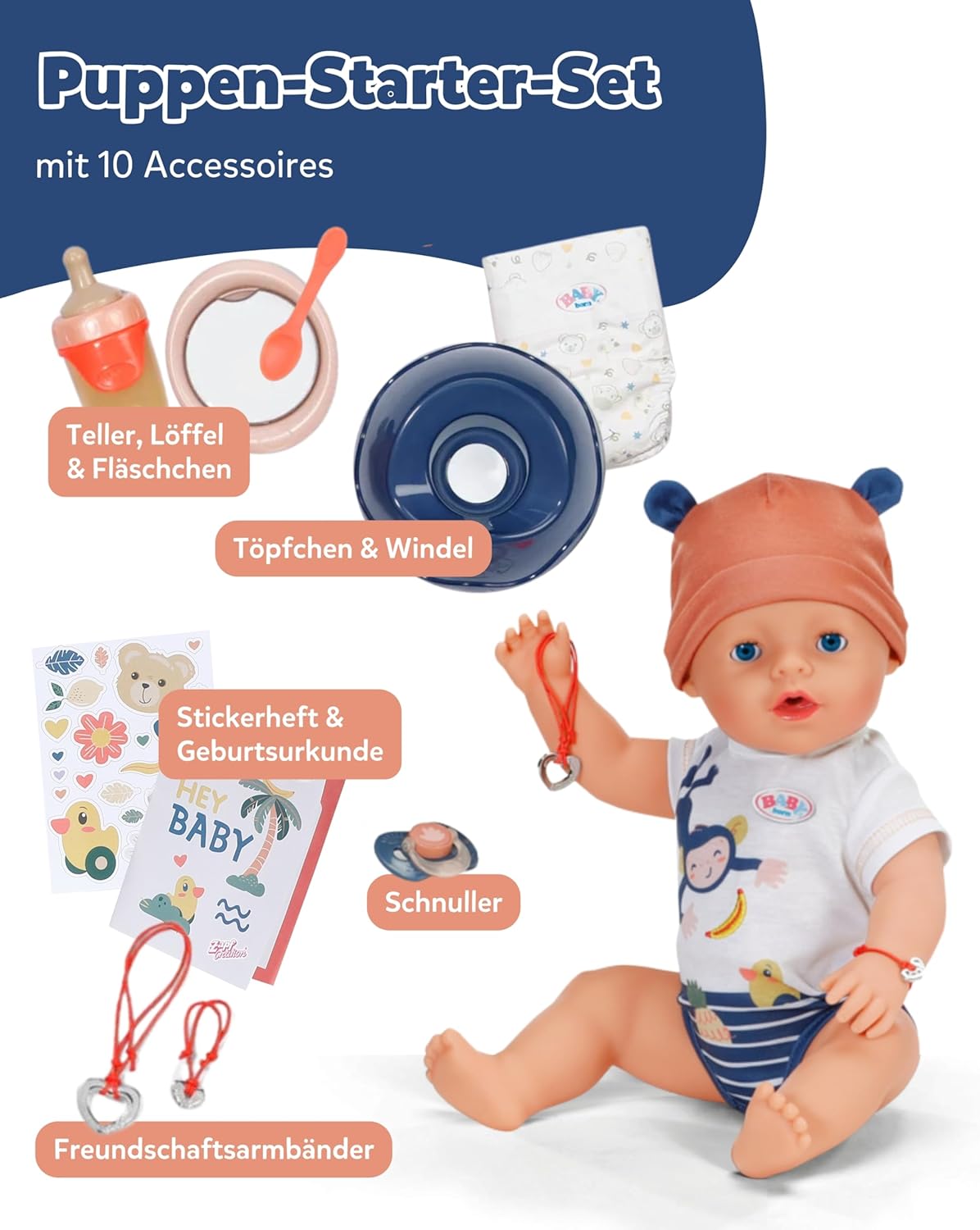 Thumbnail 1 de BABY Born Emma im Dschungel-Style – 43 cm Babypuppe mit 10 Funktionen