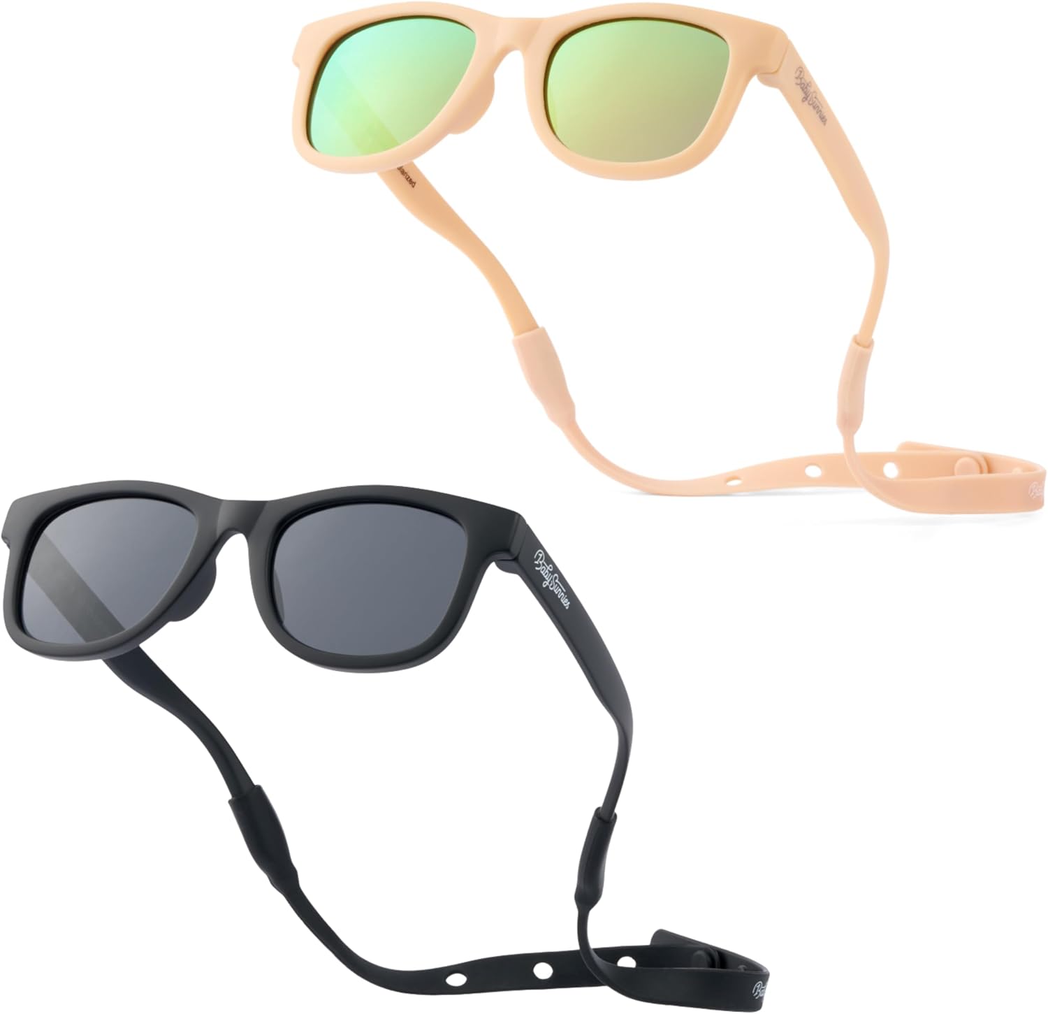 Detalle de BABY SUNNIES lunettes de soleil polarisées pour bébé (0 à 24 mois) noir et pêche, monture flexible