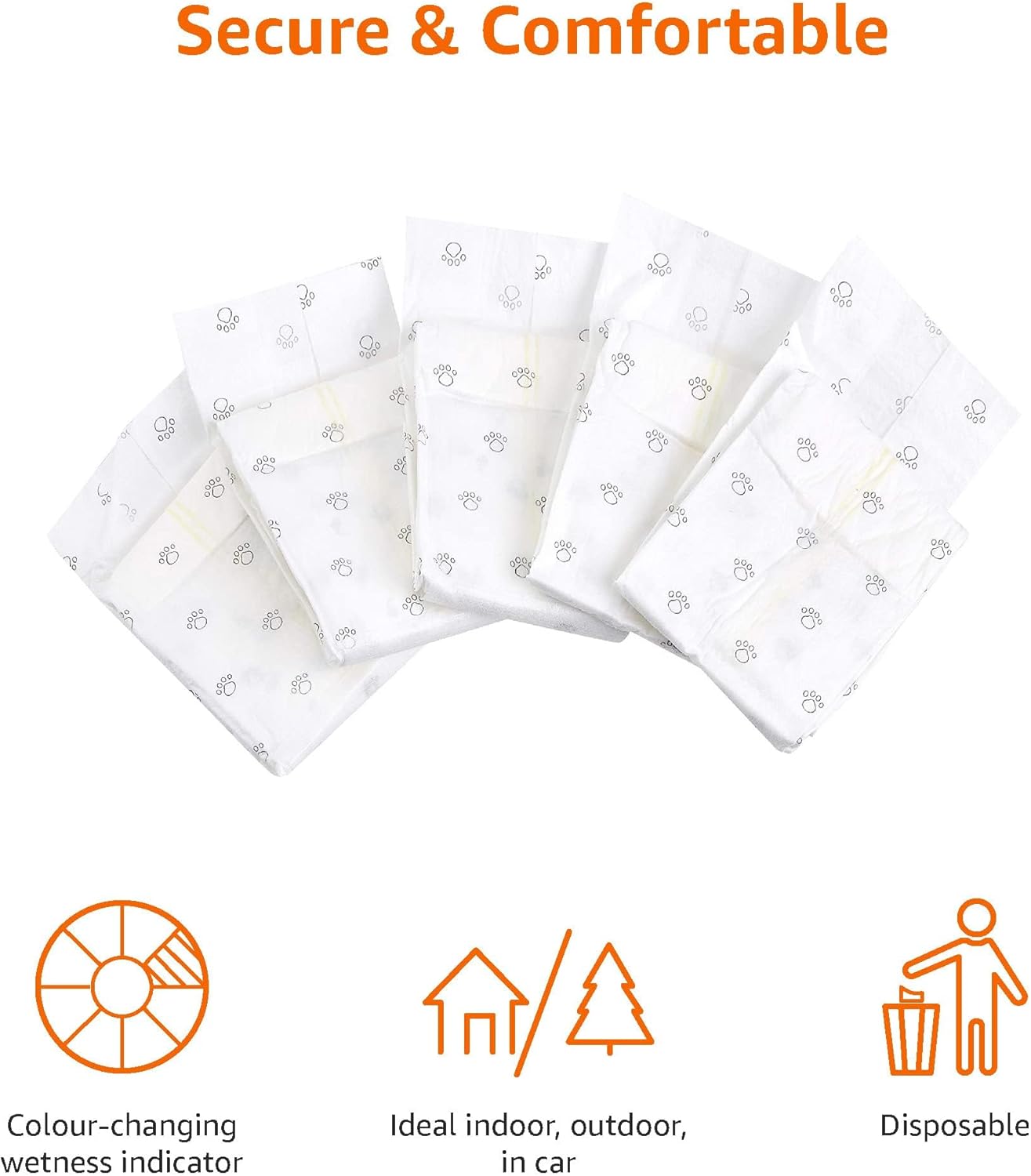 Detalle de Amazon Basics Male Dog Wrap, Disposable Nappies – Large (Pack of 50)